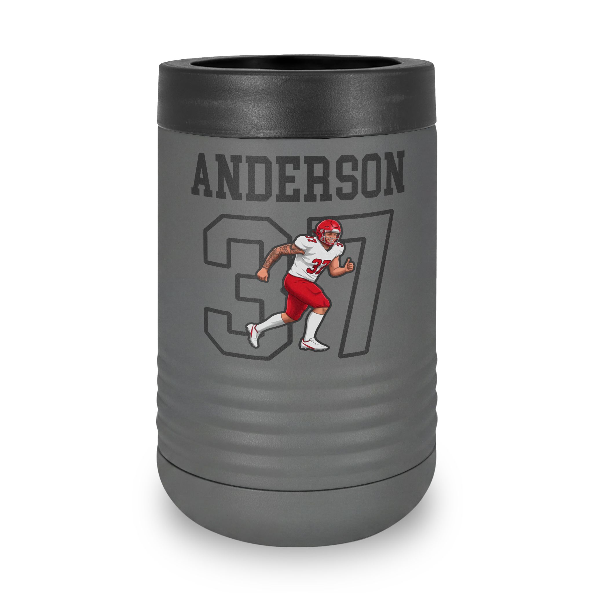 Stainless Can Cooler — character_shirsey in Grey