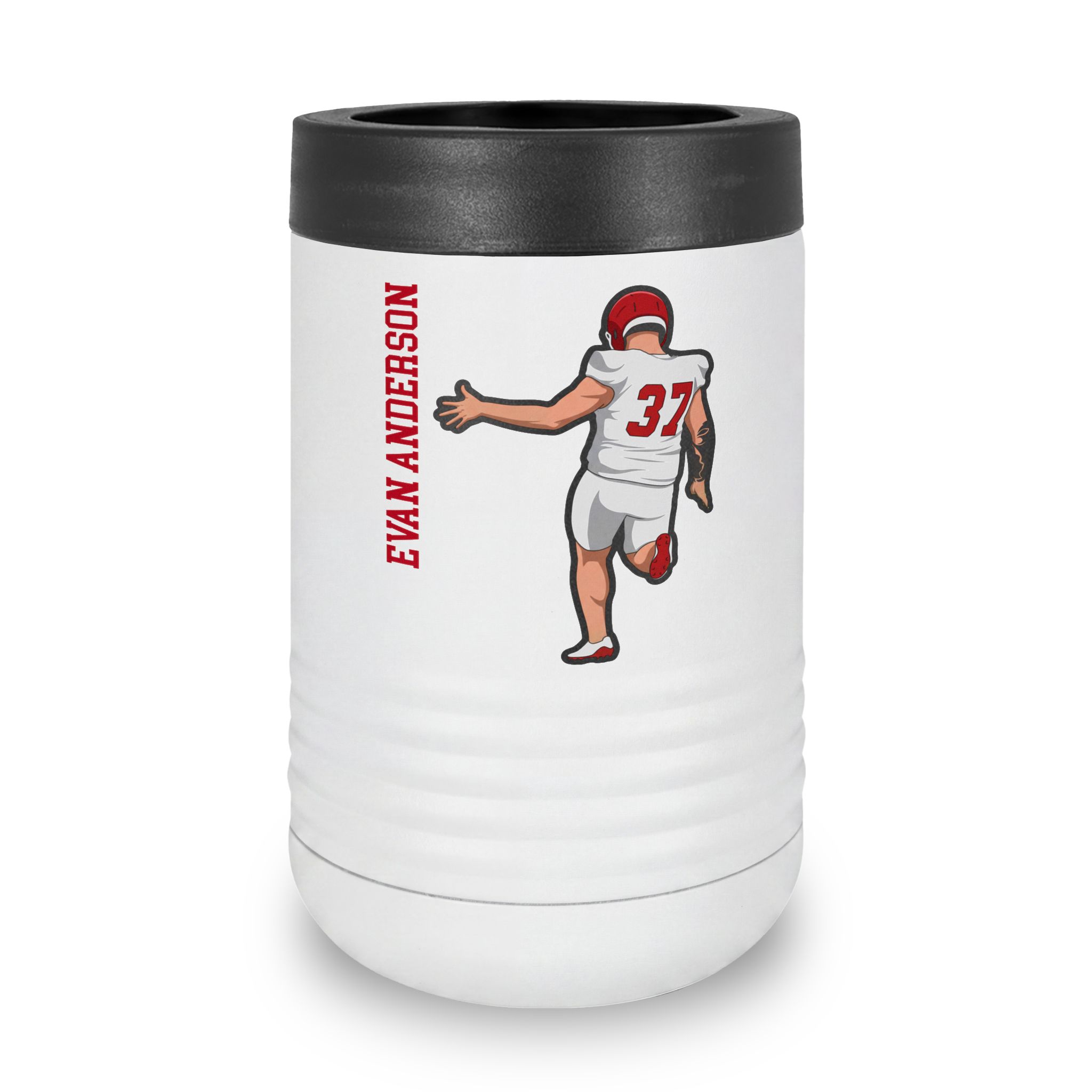 Stainless Can Cooler — character_name_vertical in White
