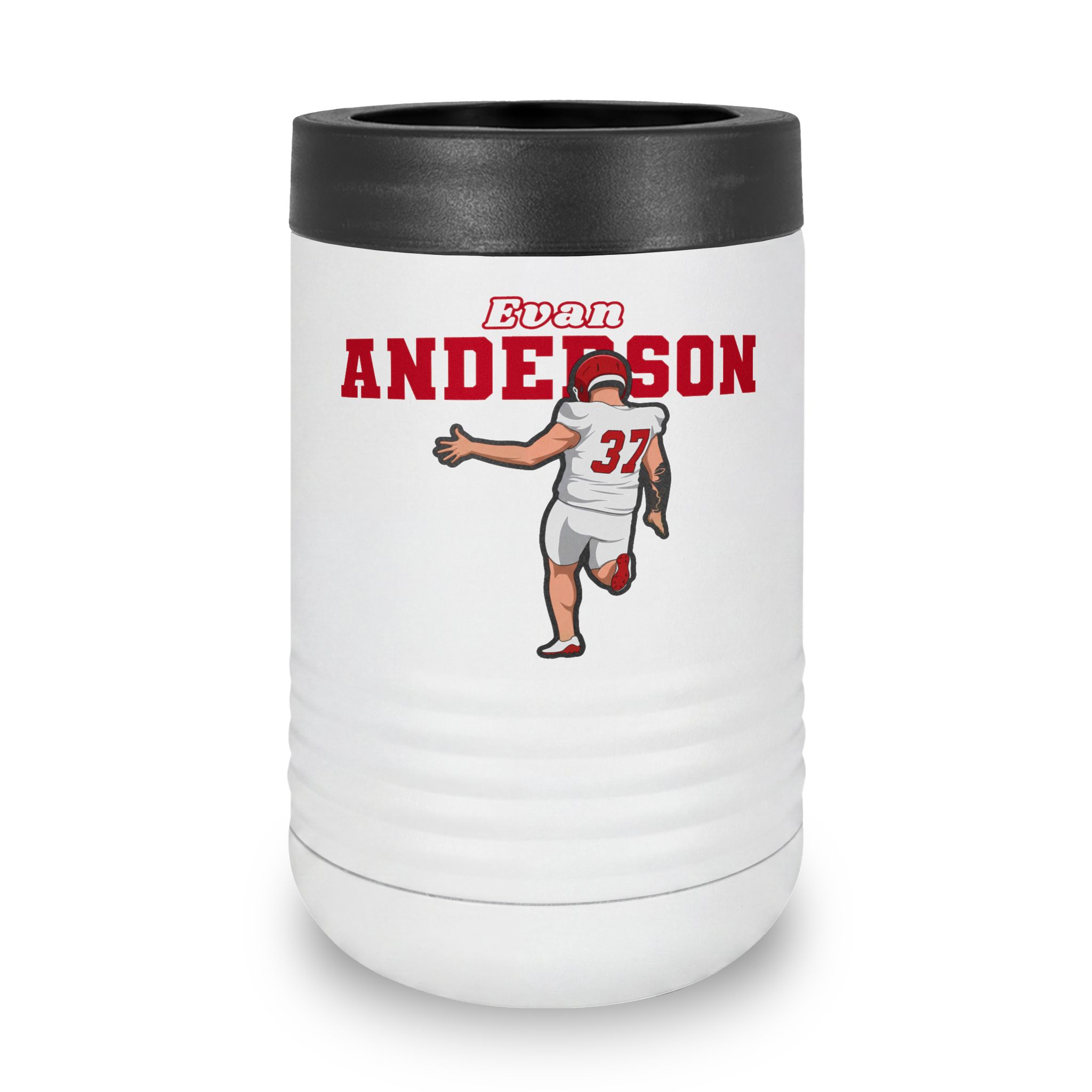 Stainless Can Cooler — character_name_arch in White