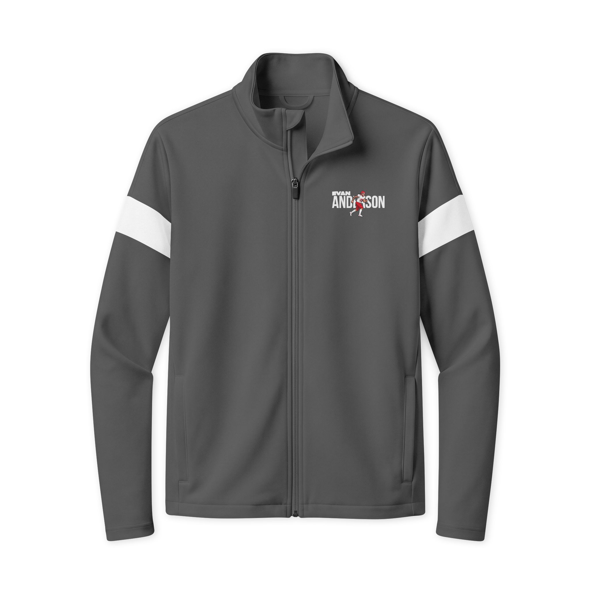 Travel Full-Zip Jacket — character_player_name in Iron Grey/ White