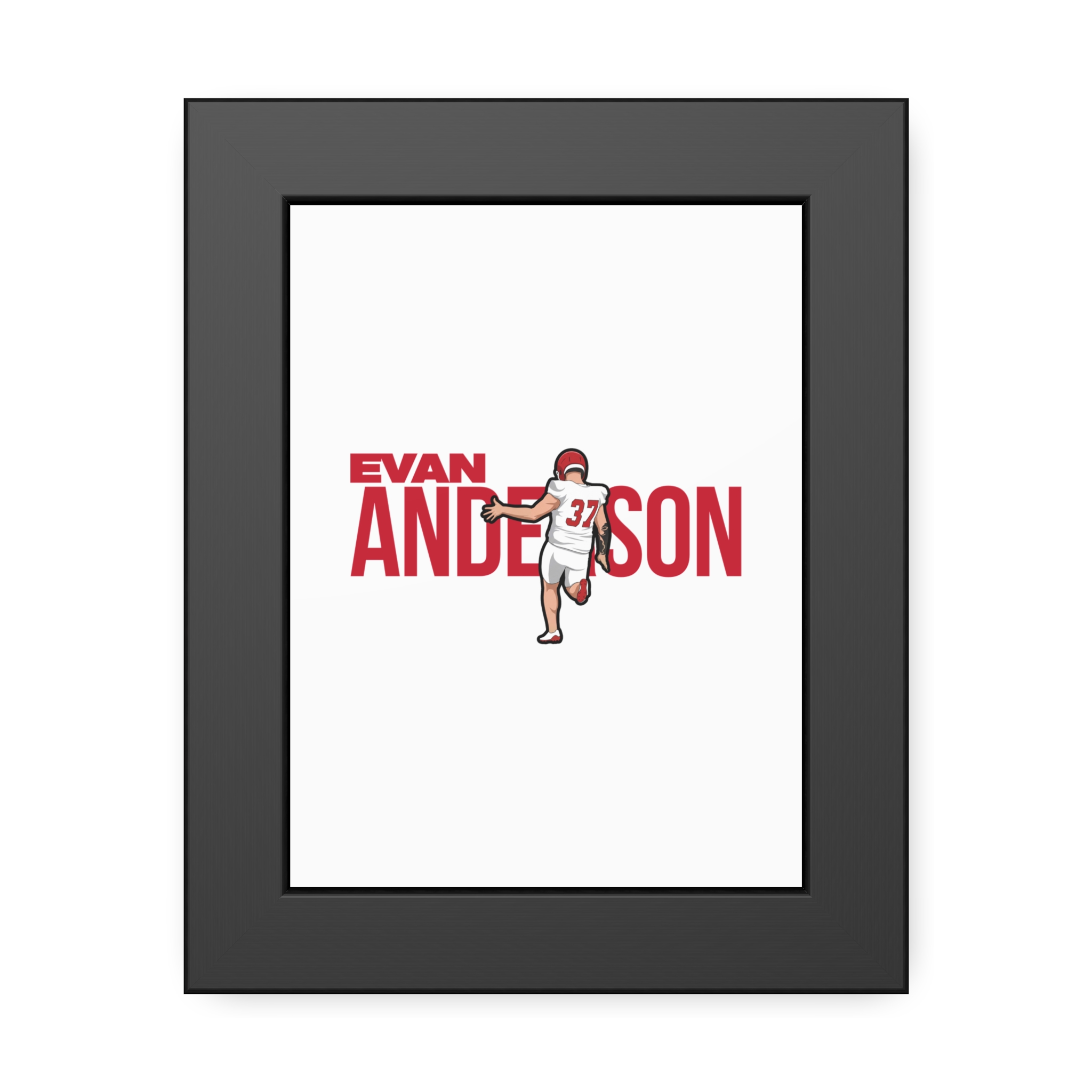 Framed Poster — character_player_name in Black