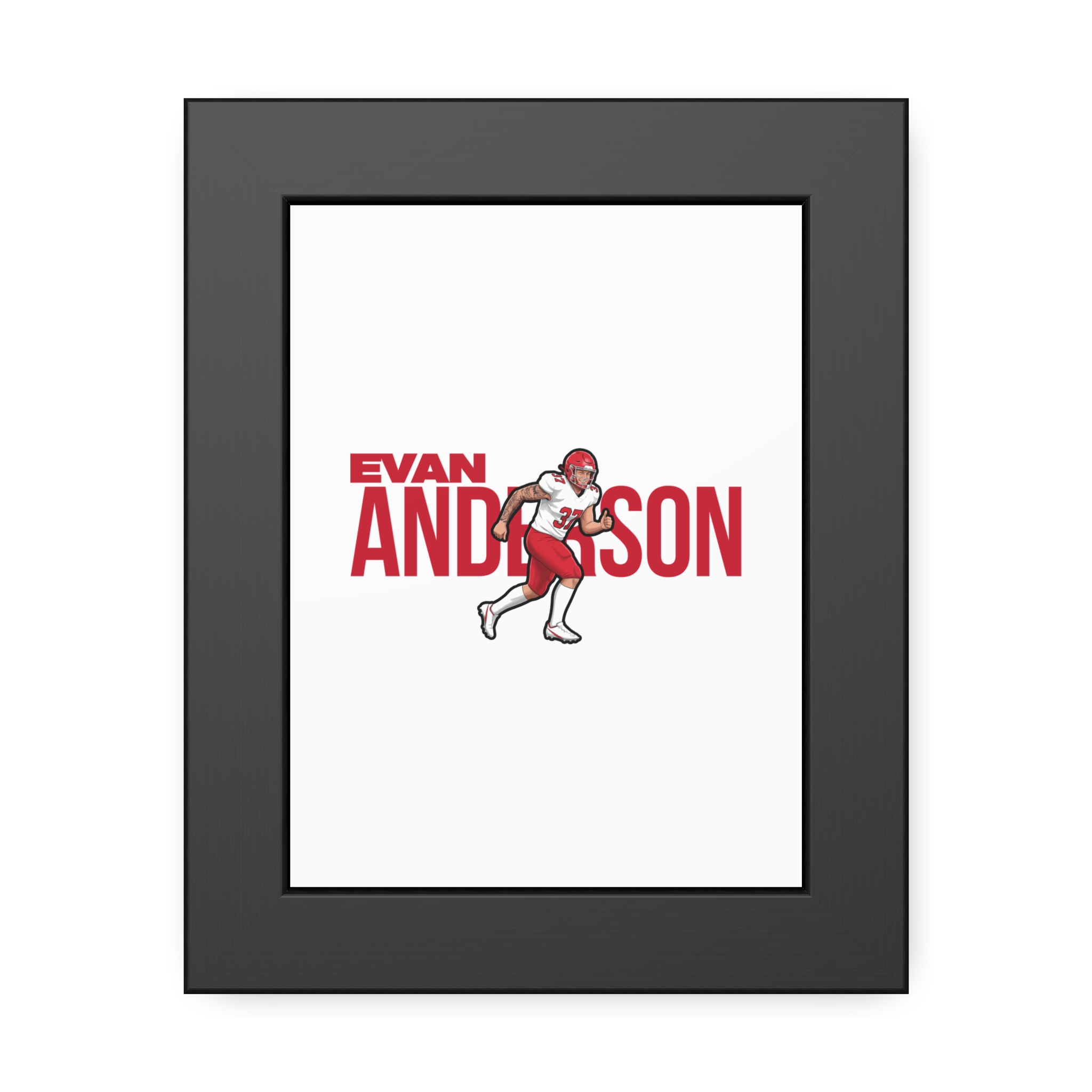 Framed Poster — character_player_name in Black