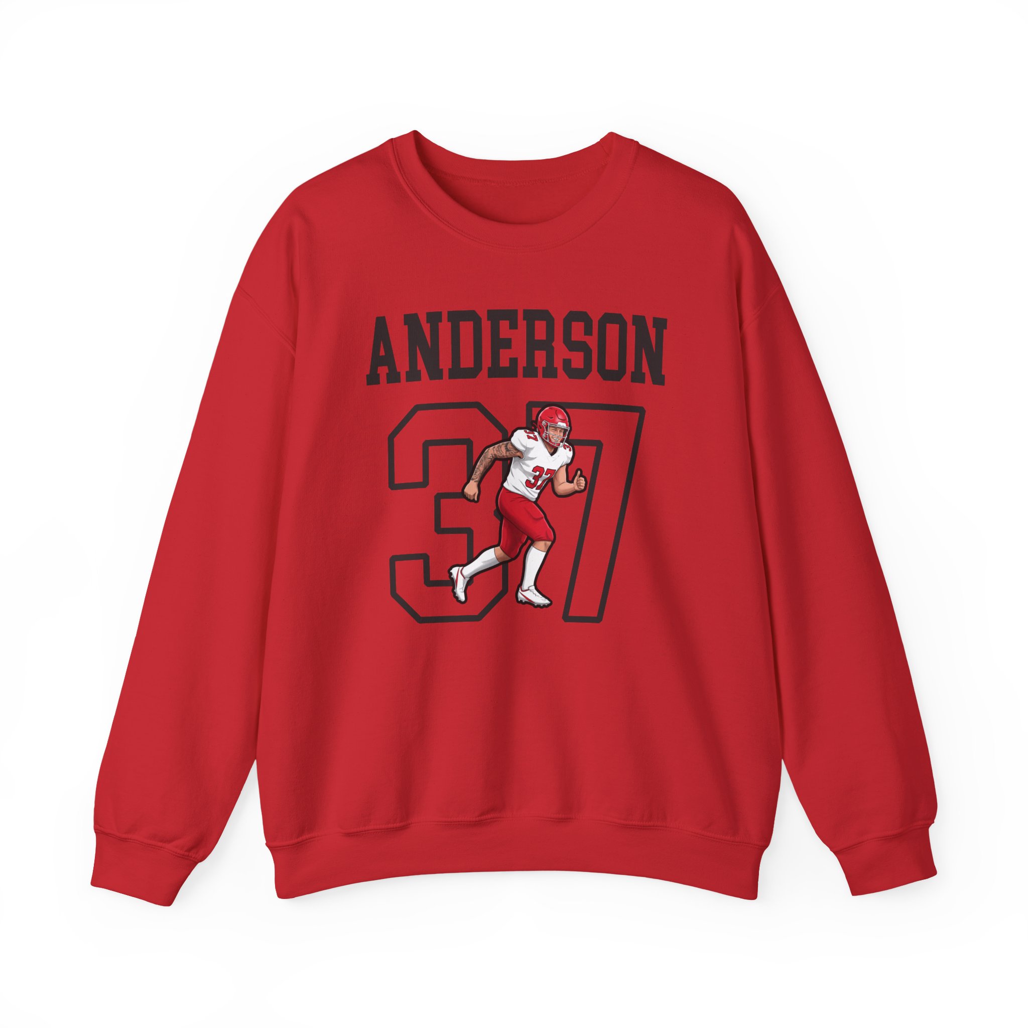 Crewneck Sweatshirt — character_shirsey in Red