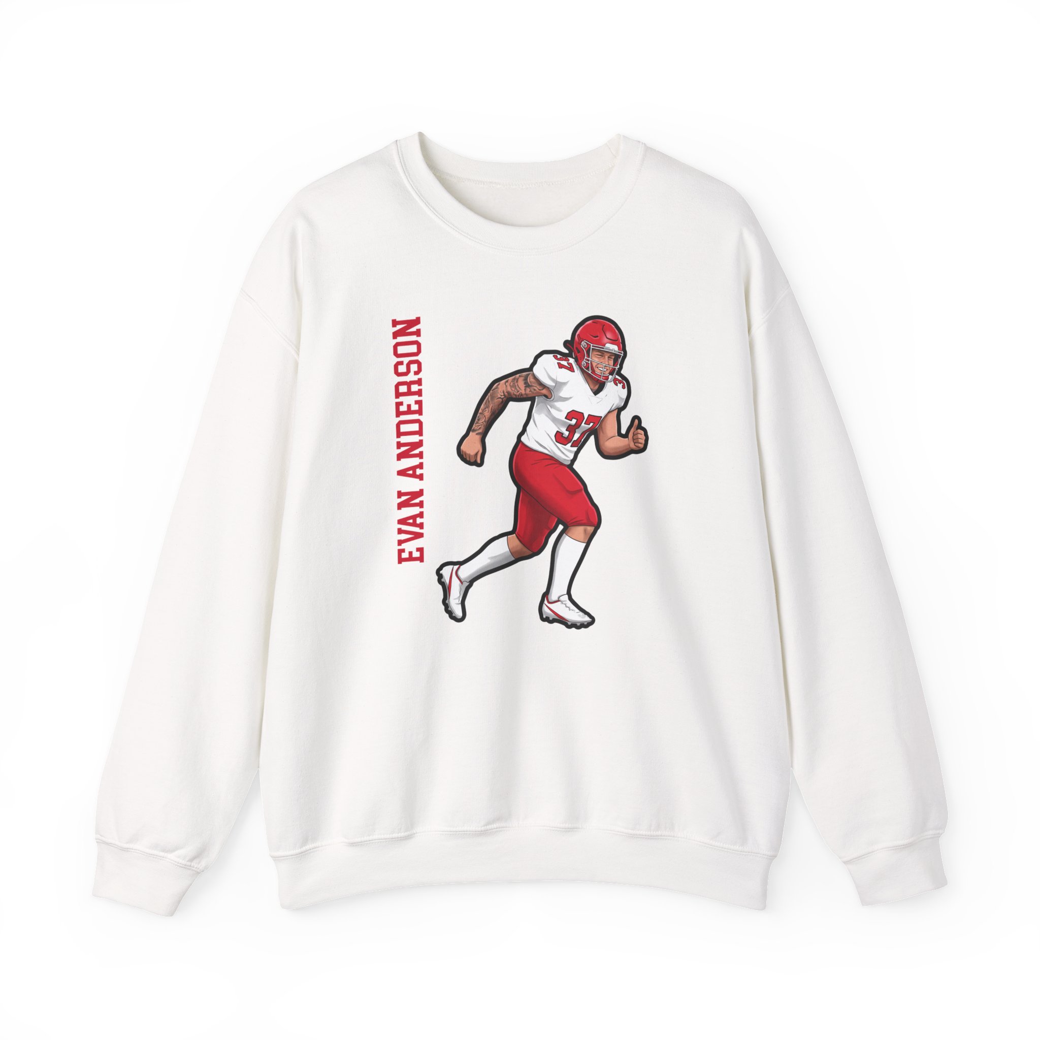 Crewneck Sweatshirt — character_name_vertical in White