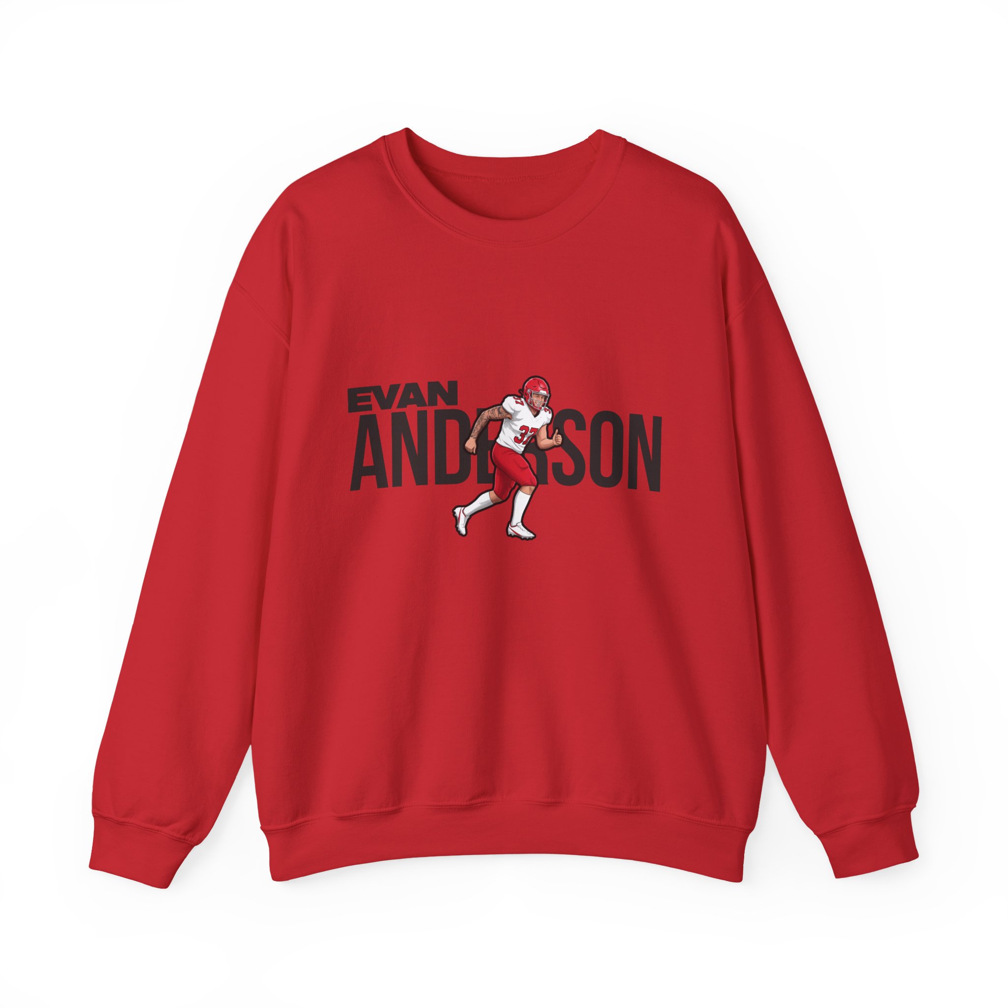 Crewneck Sweatshirt — character_player_name in Red