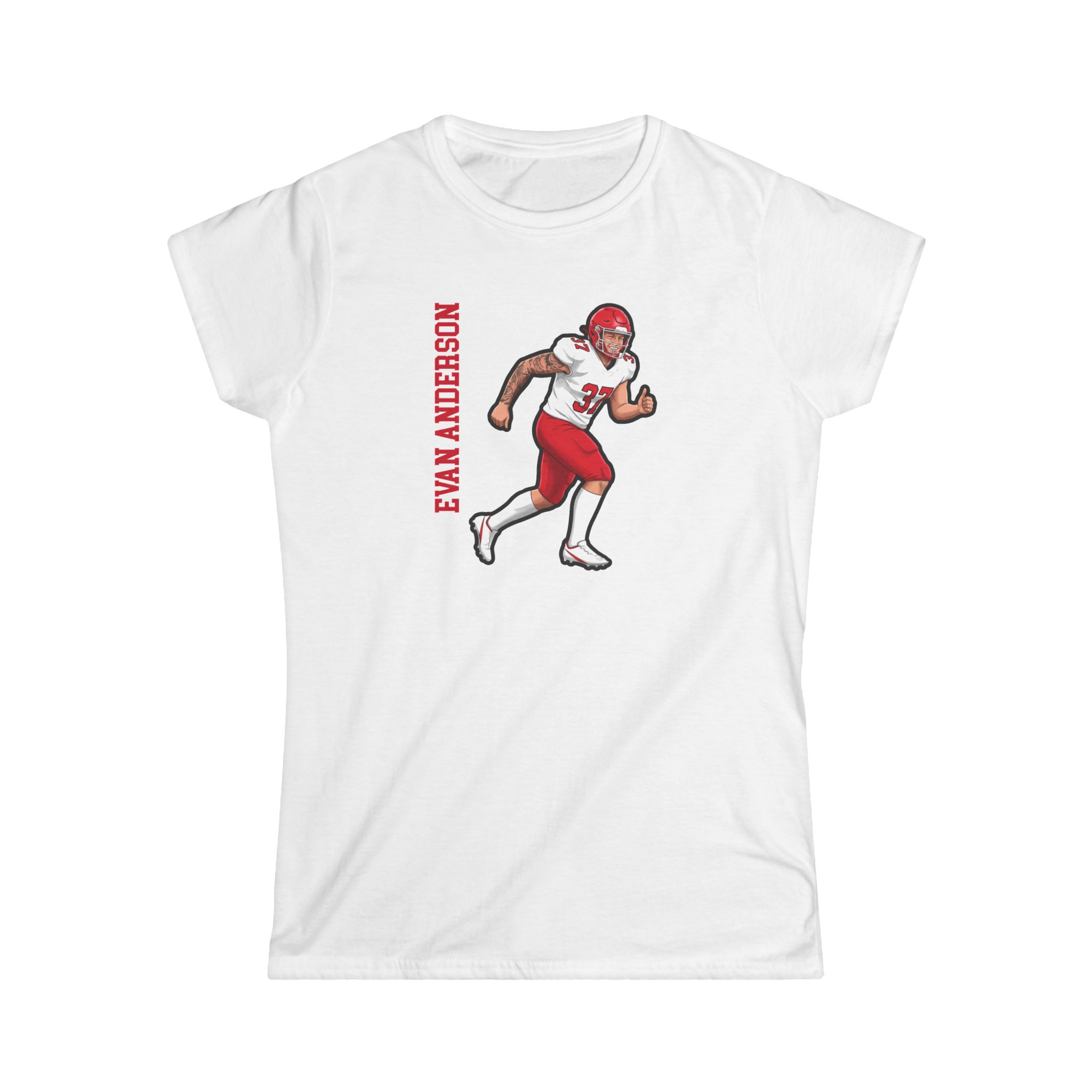 Women's Softstyle Tee — character_name_vertical in White