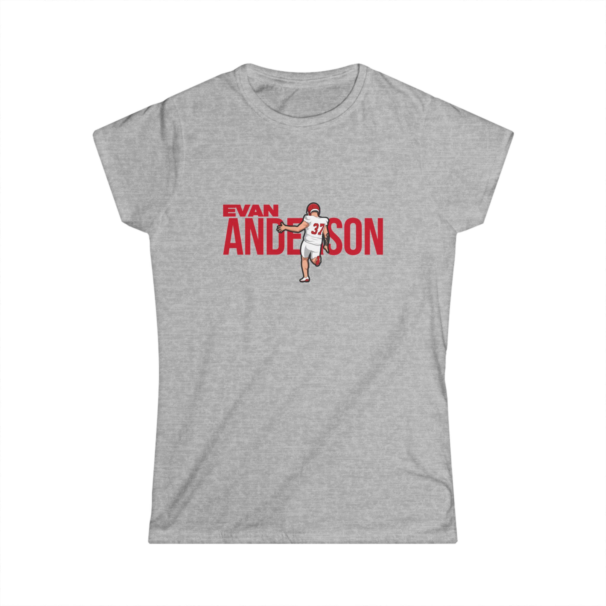 Women's Softstyle Tee — character_player_name in Grey