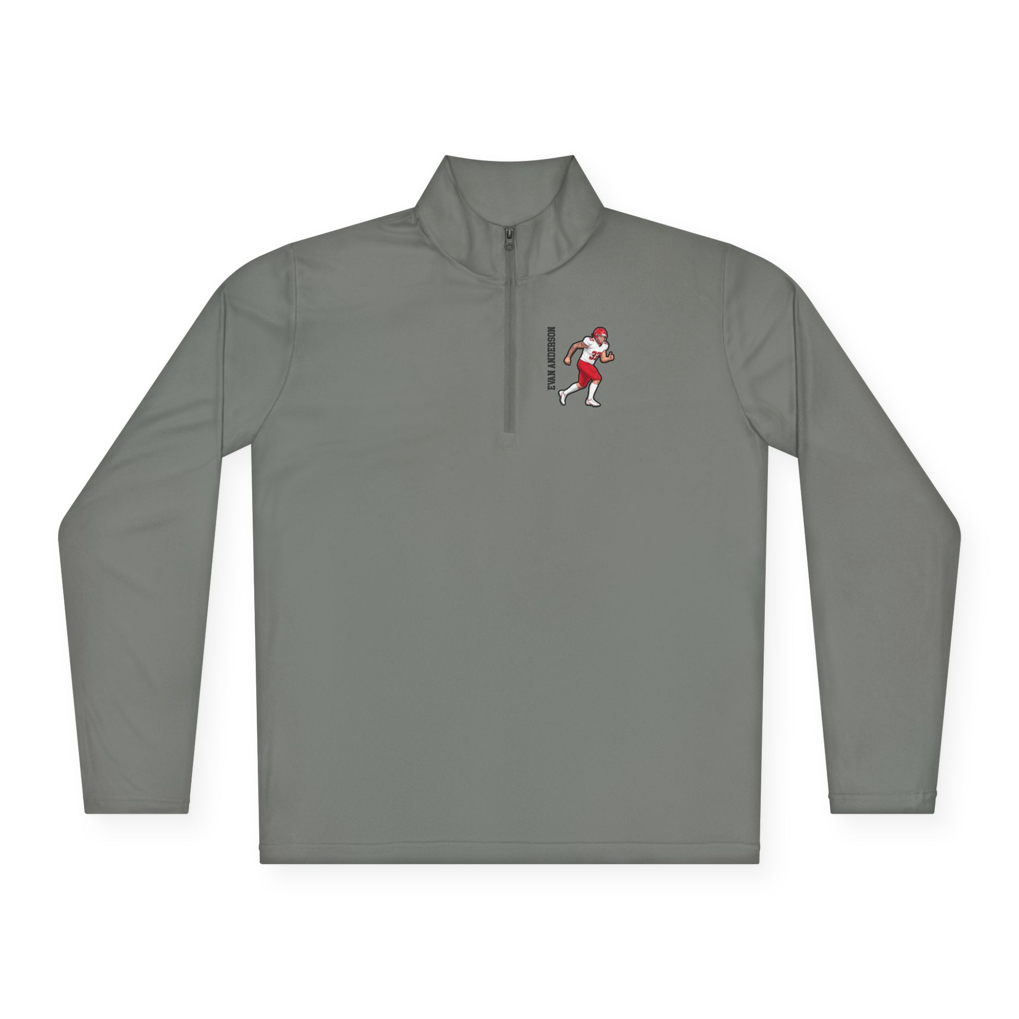 Q-Zip Pullover — character_name_vertical in Grey