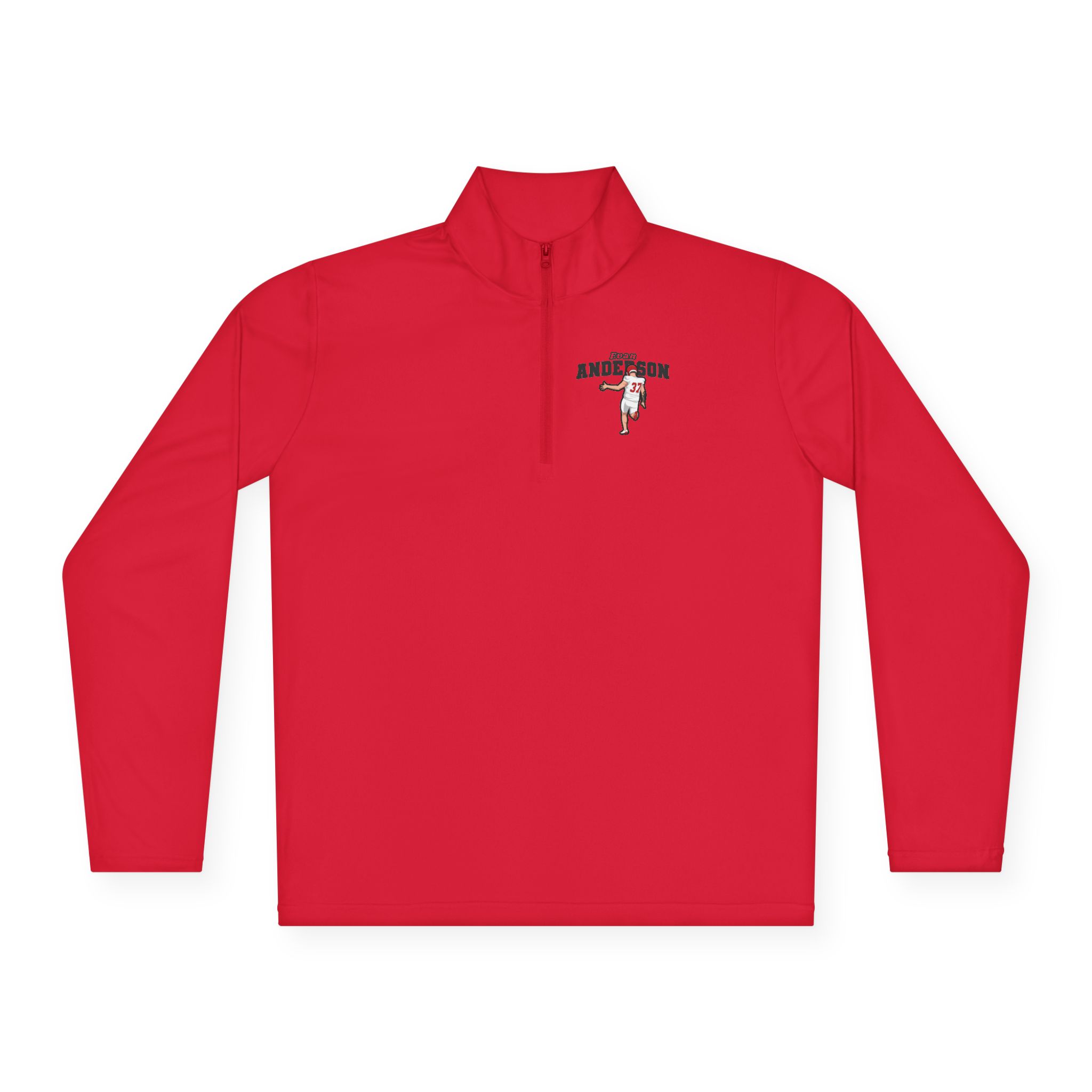Q-Zip Pullover — character_name_arch in Red