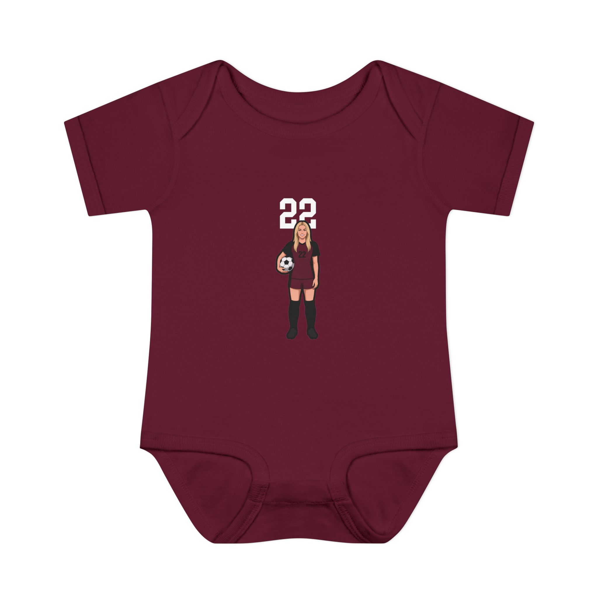 Baby Onesie — character_number_top in Maroon