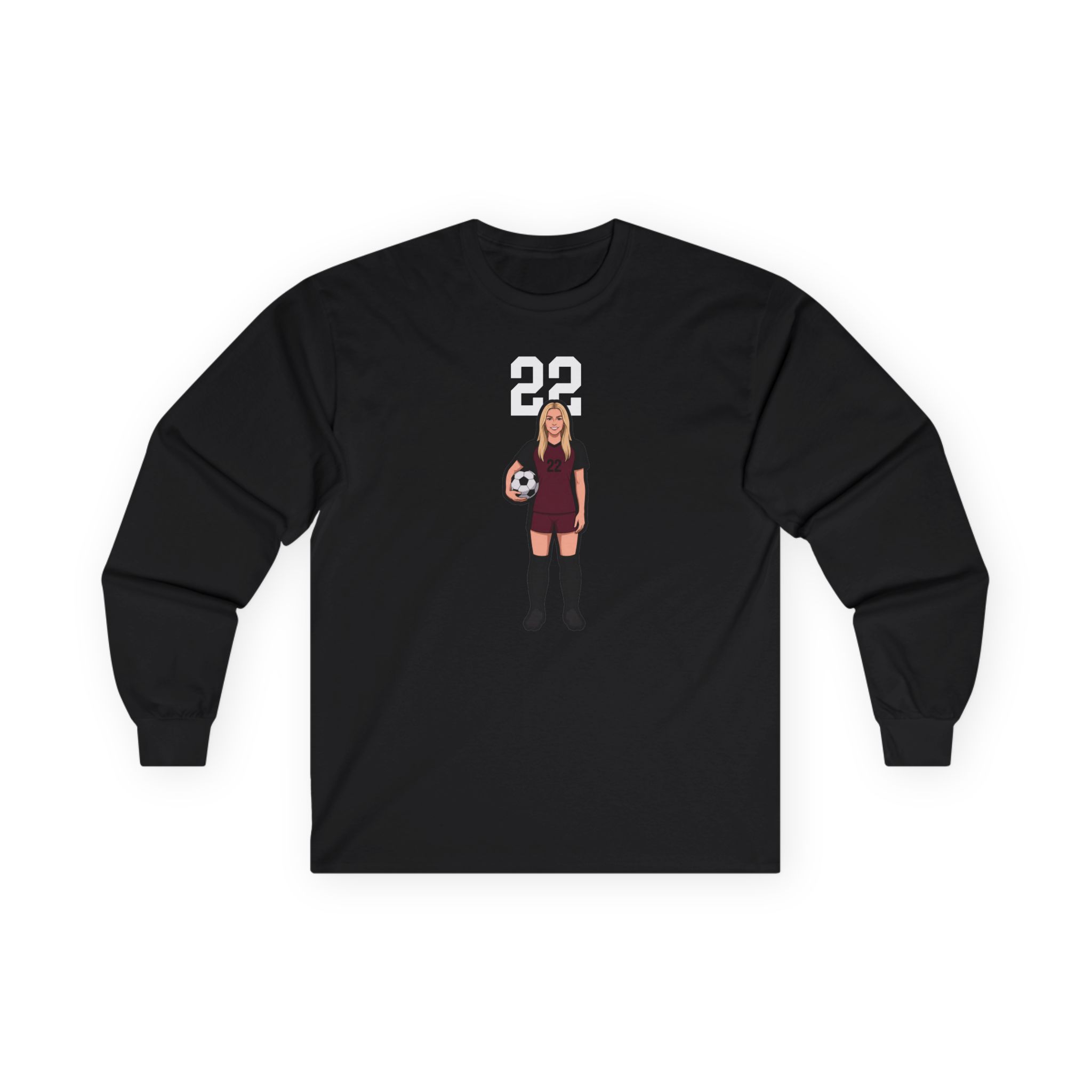 Long Sleeve Tee — character_number_top in Black