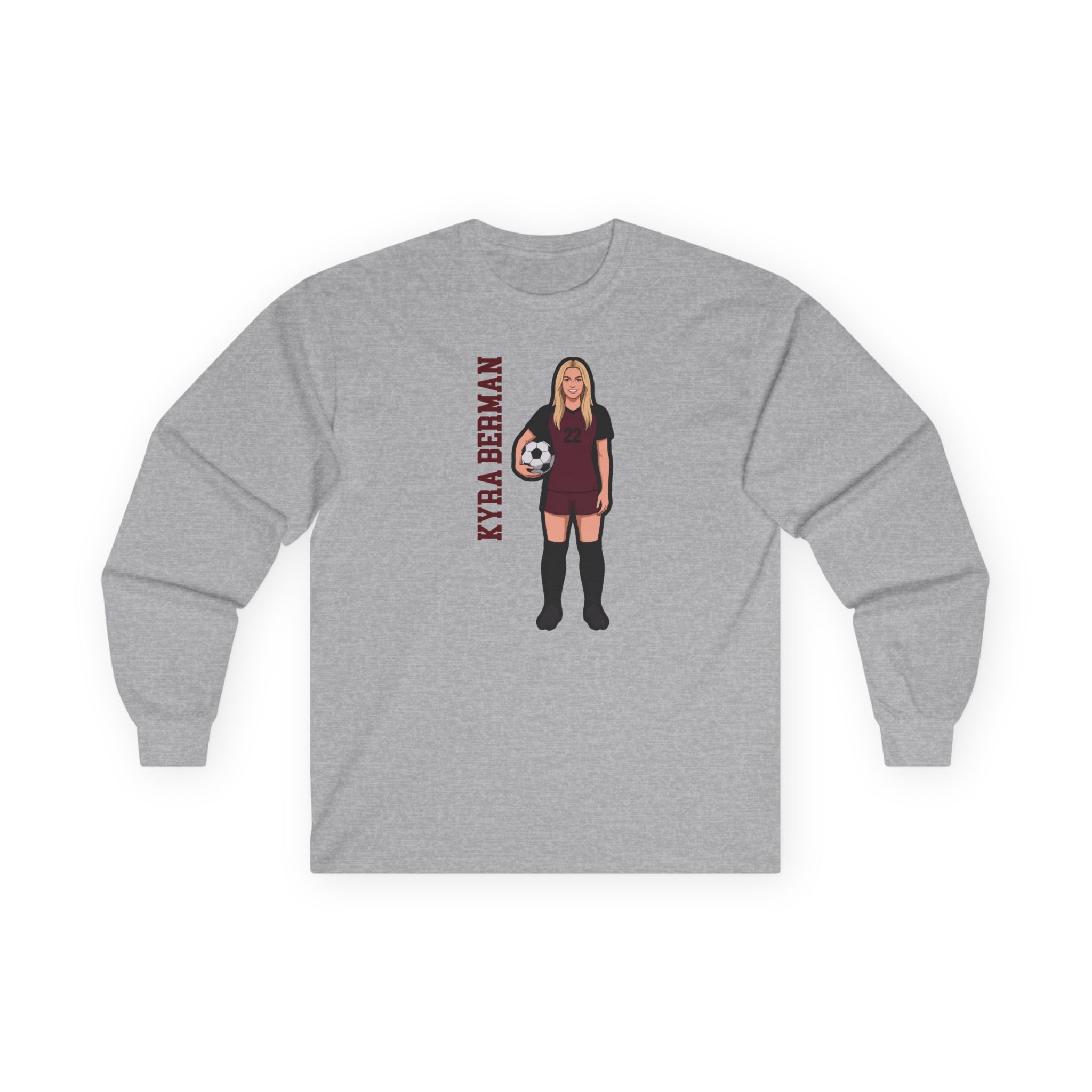 Long Sleeve Tee — character_name_vertical in Grey