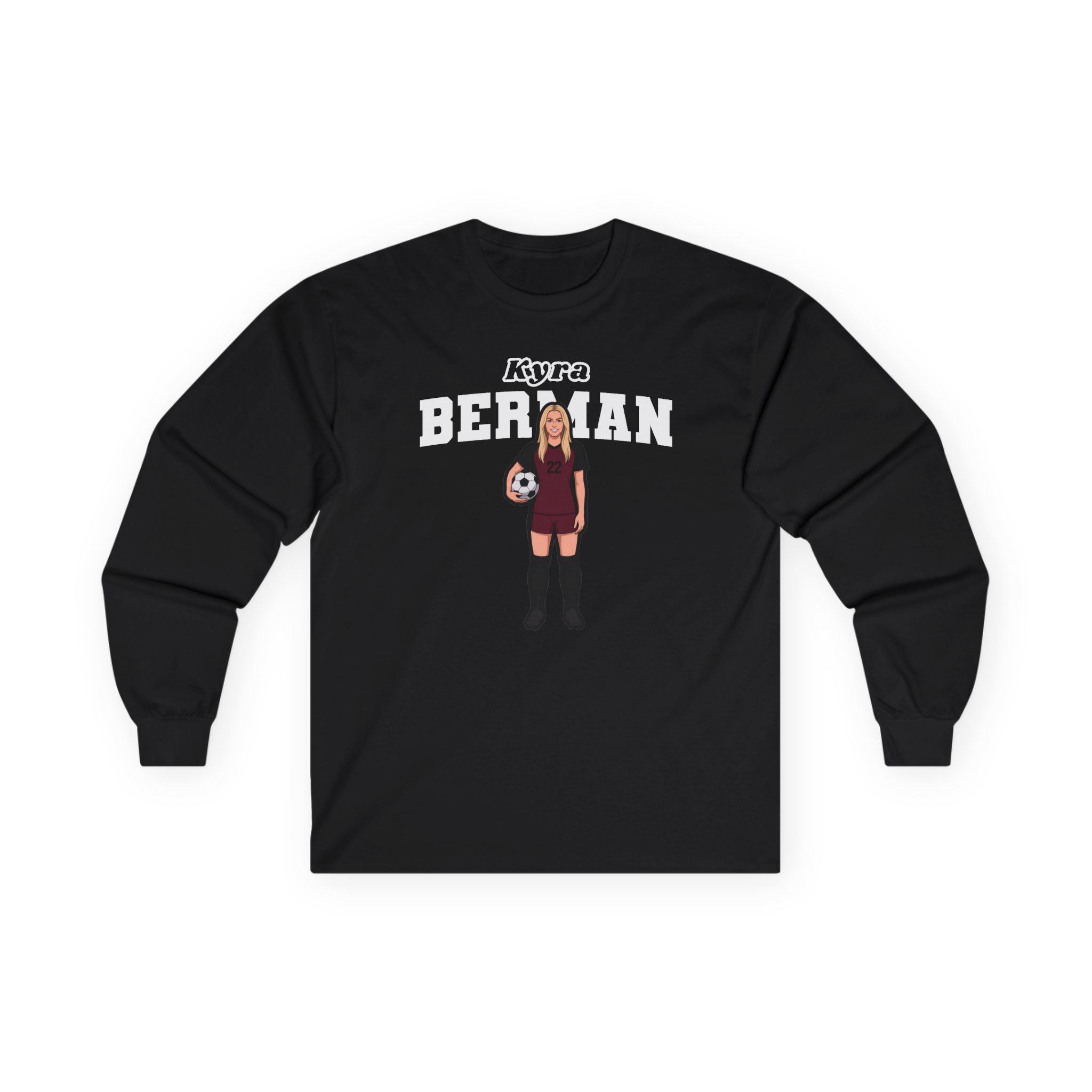 Long Sleeve Tee — character_name_arch in Black