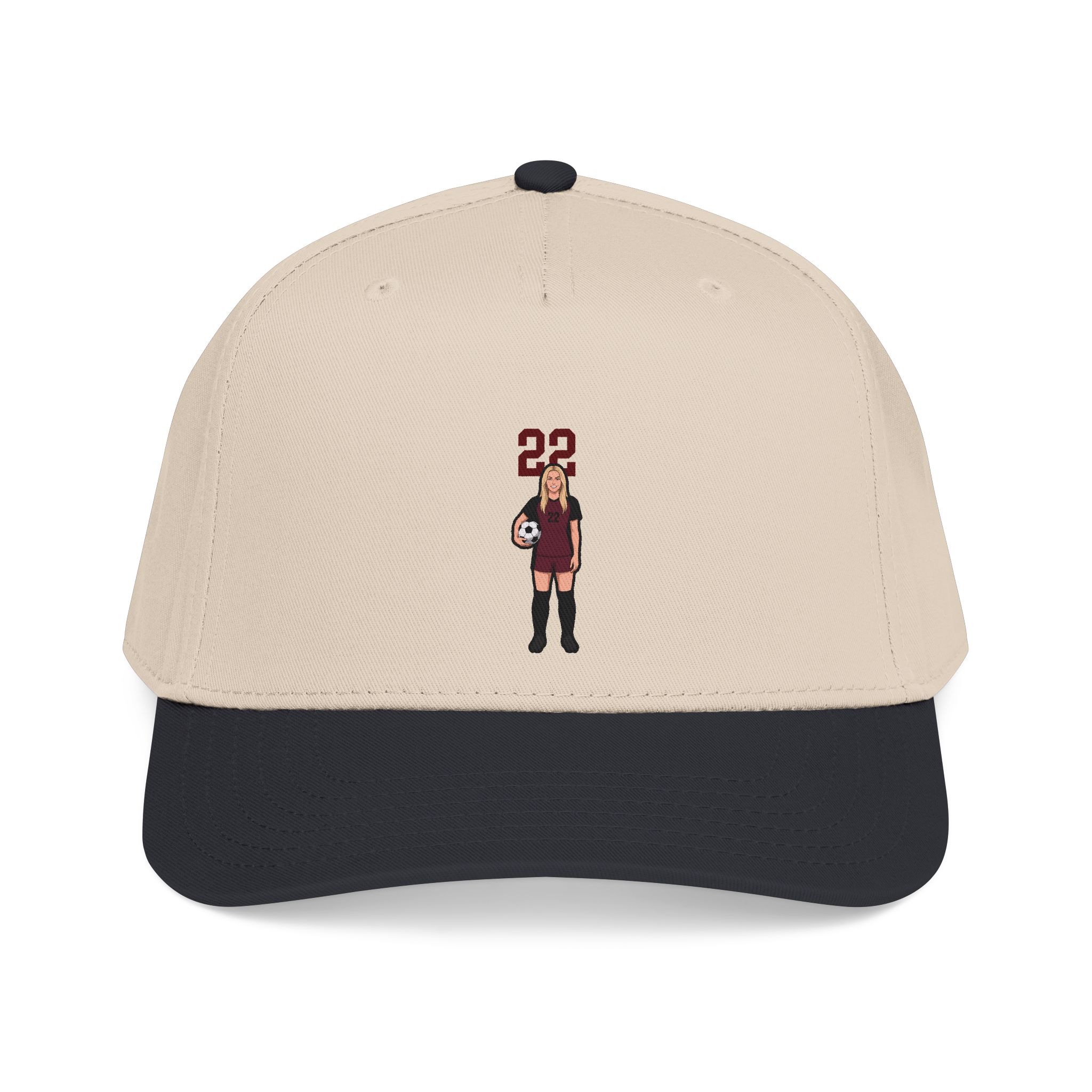 Baseball Cap — character_number_top in Black / Natural