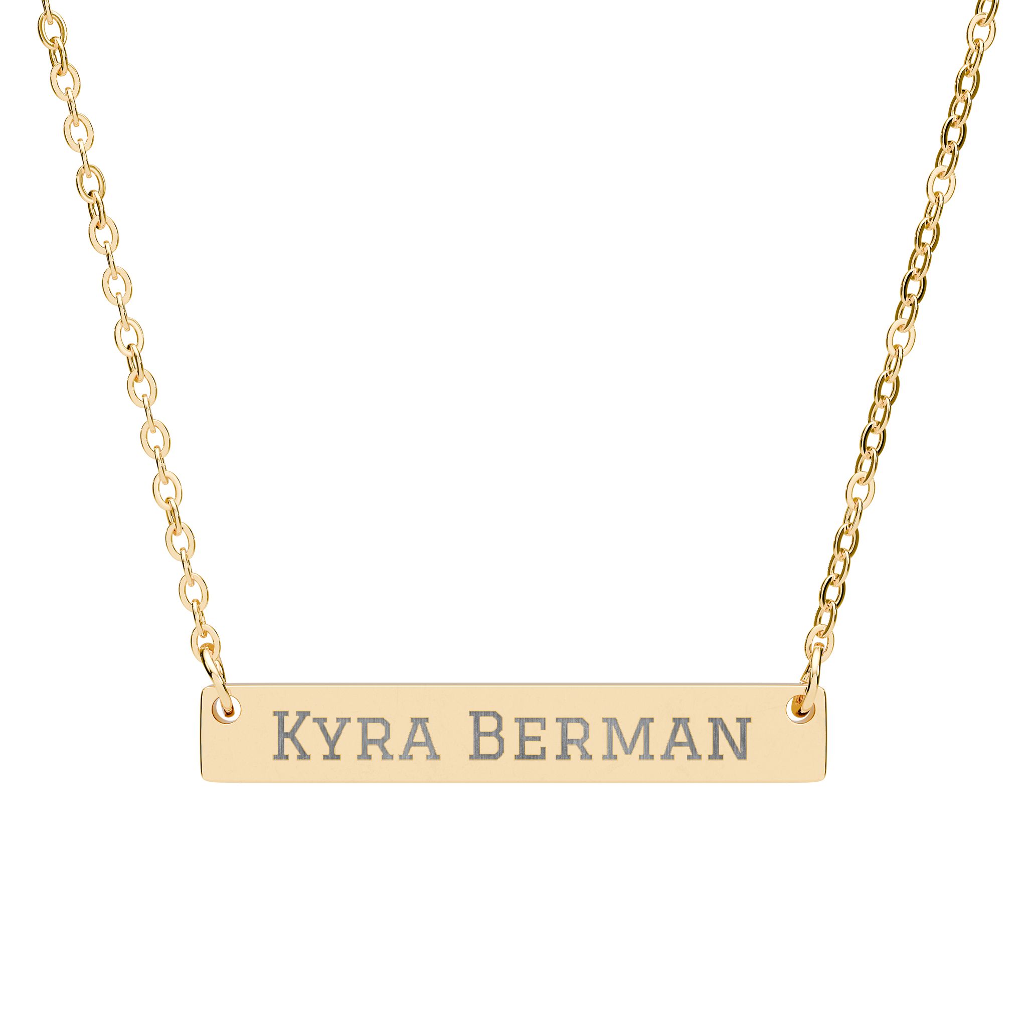 Engraved Bar Necklace — Classic in Gold