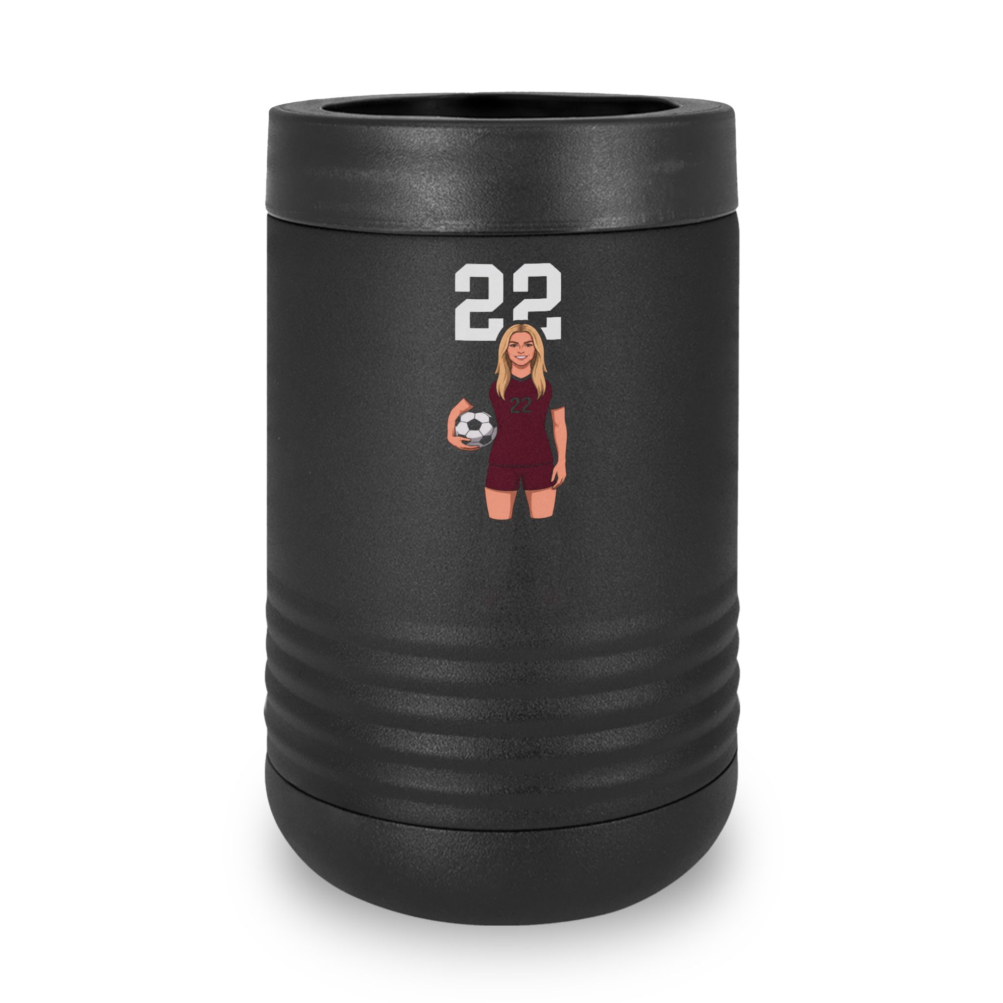 Stainless Can Cooler — character_number_top in Black
