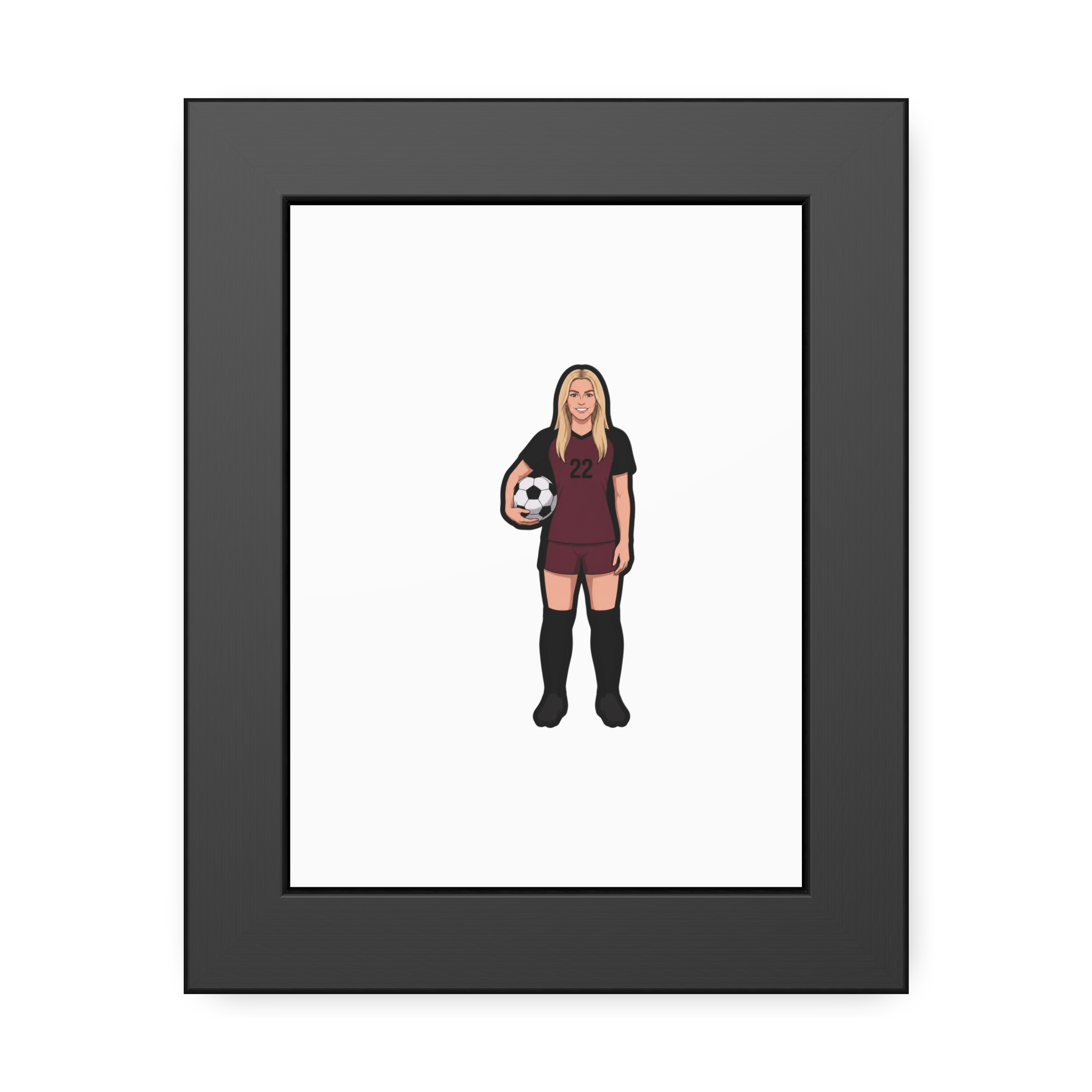 Framed Poster — character_name_vertical in Black