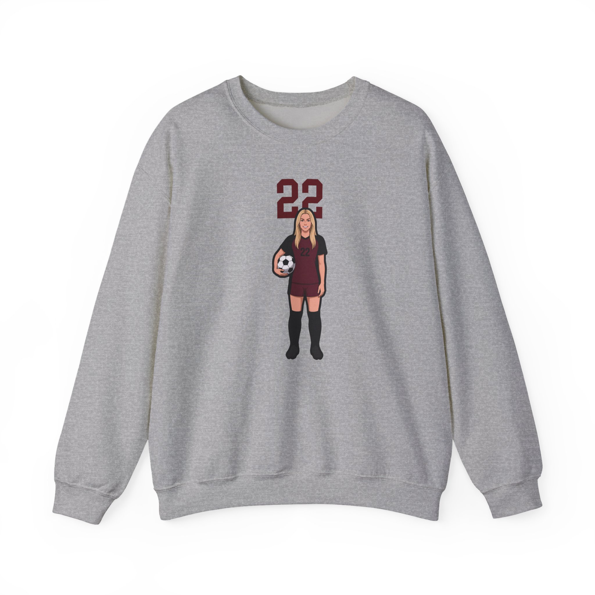 Crewneck Sweatshirt — character_number_top in Grey