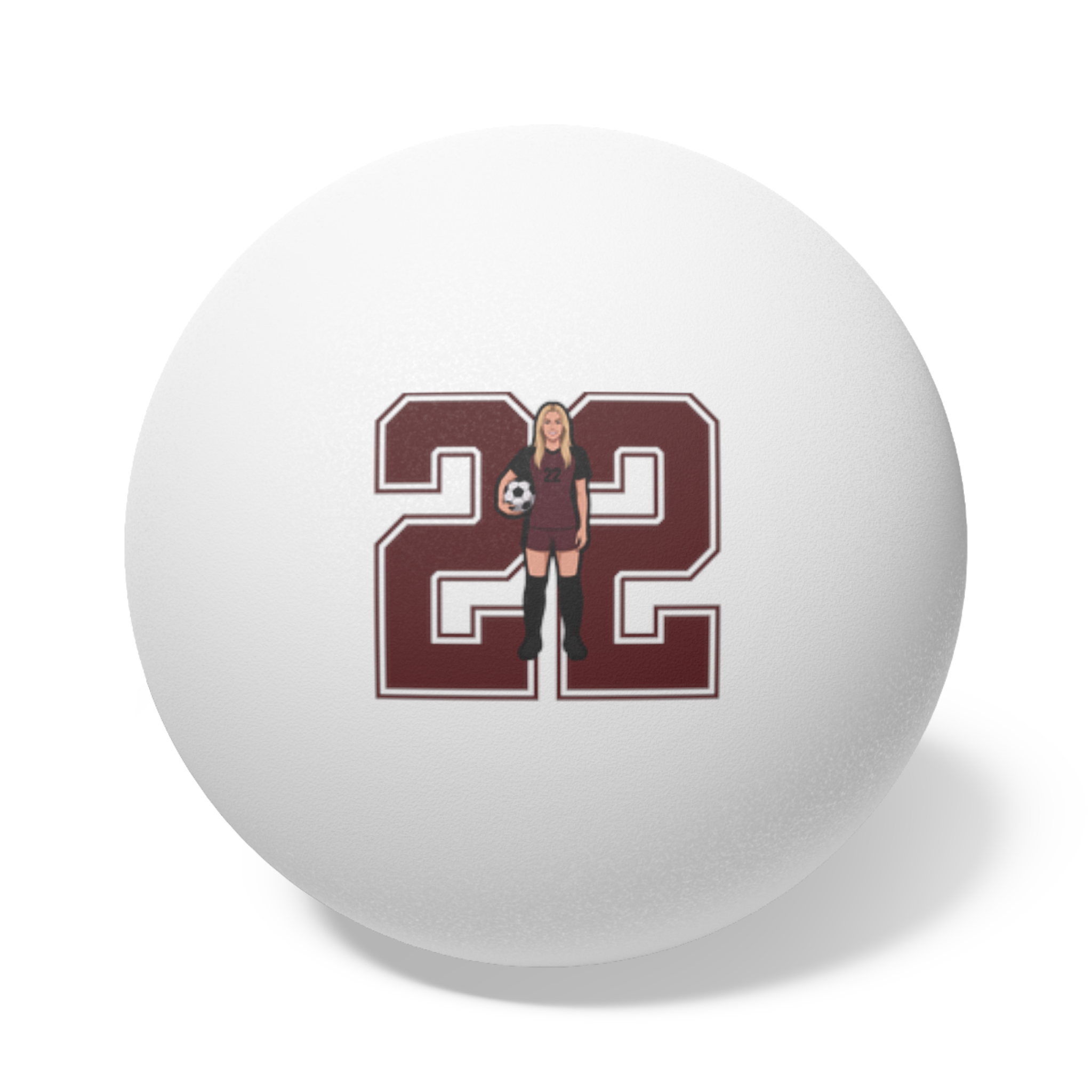 Ping Pong Balls, 6 pcs — character_number in White