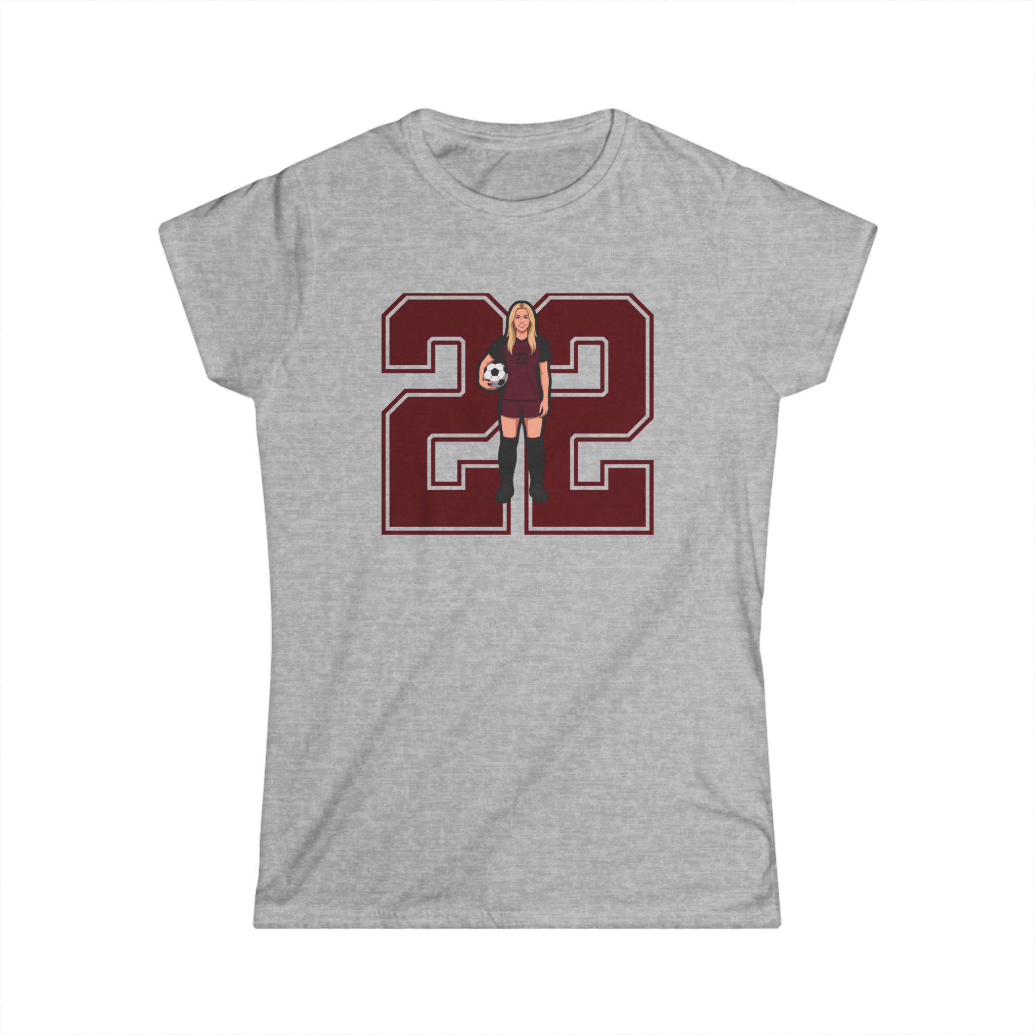 Women's Softstyle Tee — character_number in Grey
