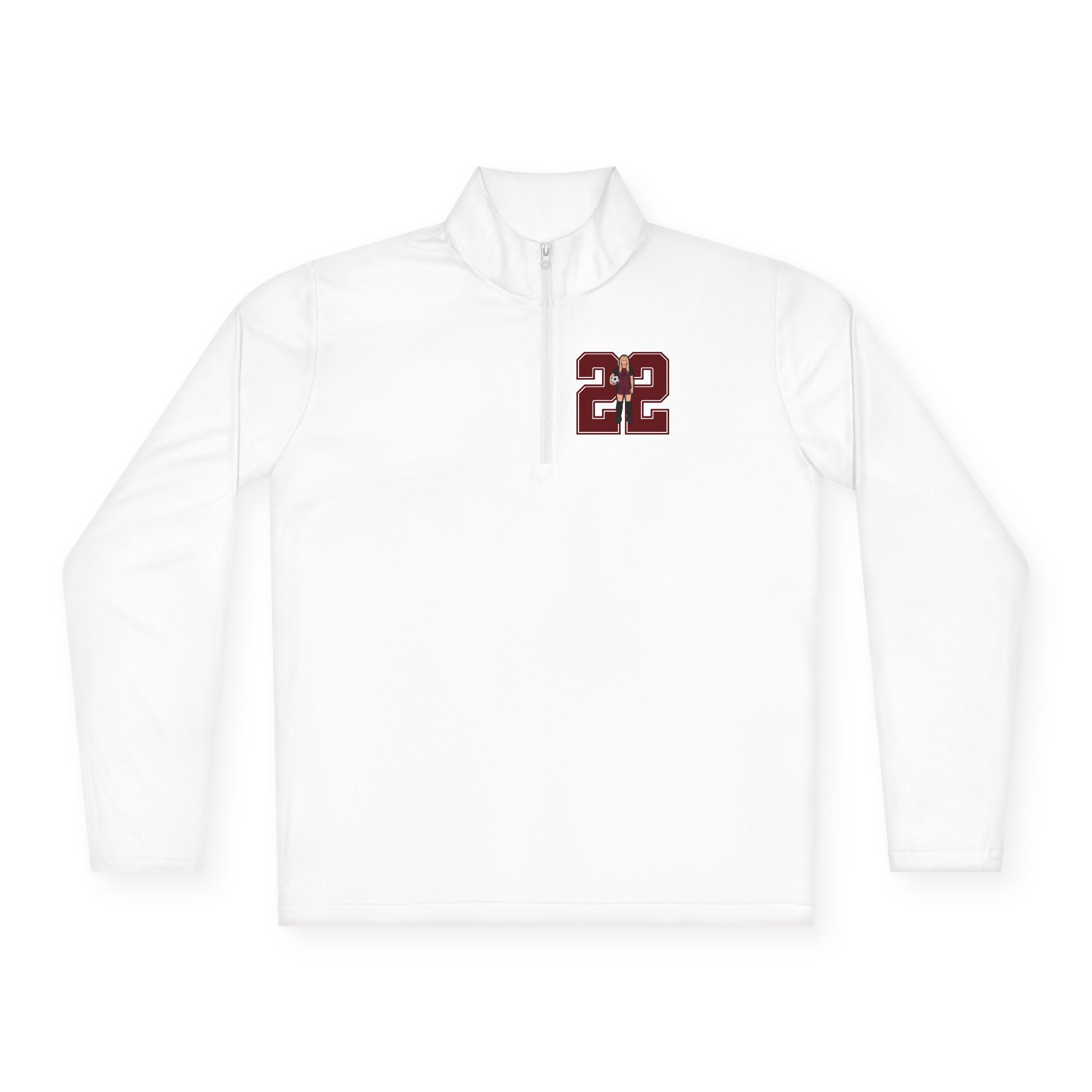 Q-Zip Pullover — character_number in White