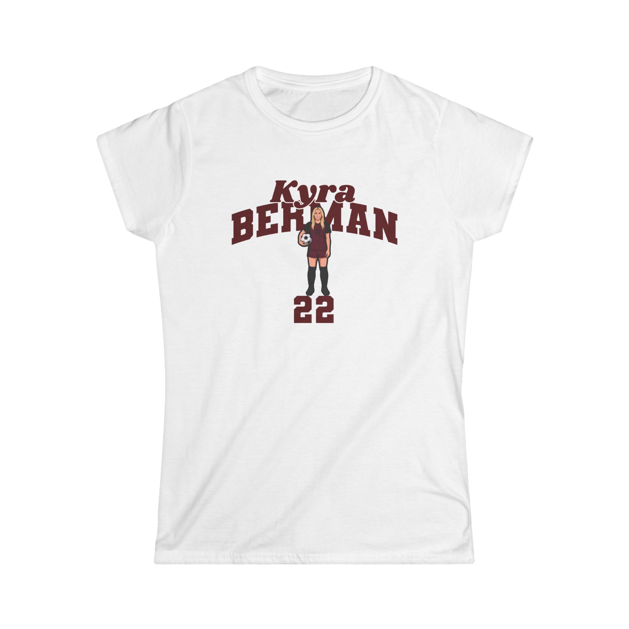 Women's Softstyle Tee — character_signature_arch in White
