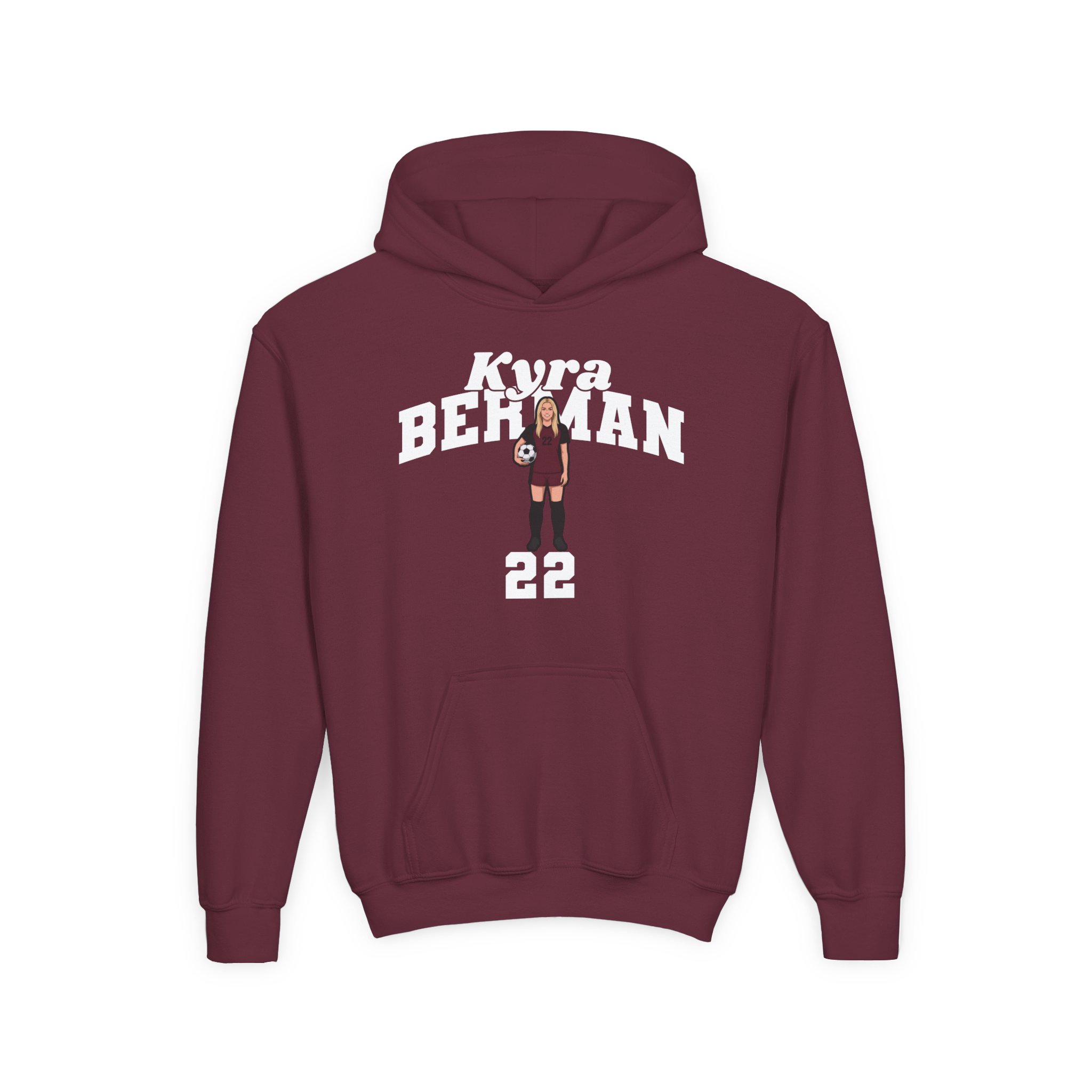 Youth Hoodie — character_signature_arch in Maroon