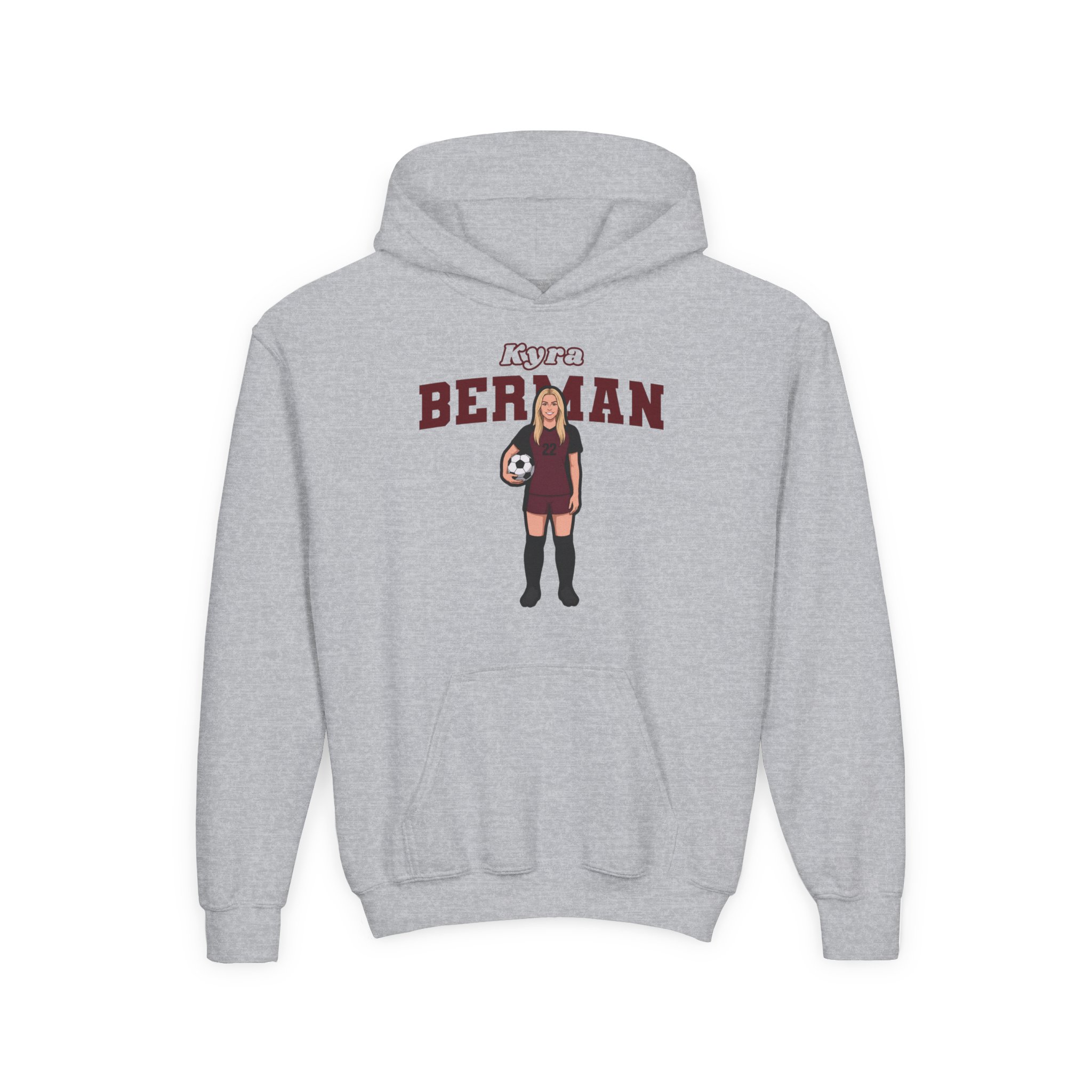 Youth Hoodie — character_name_arch in Grey