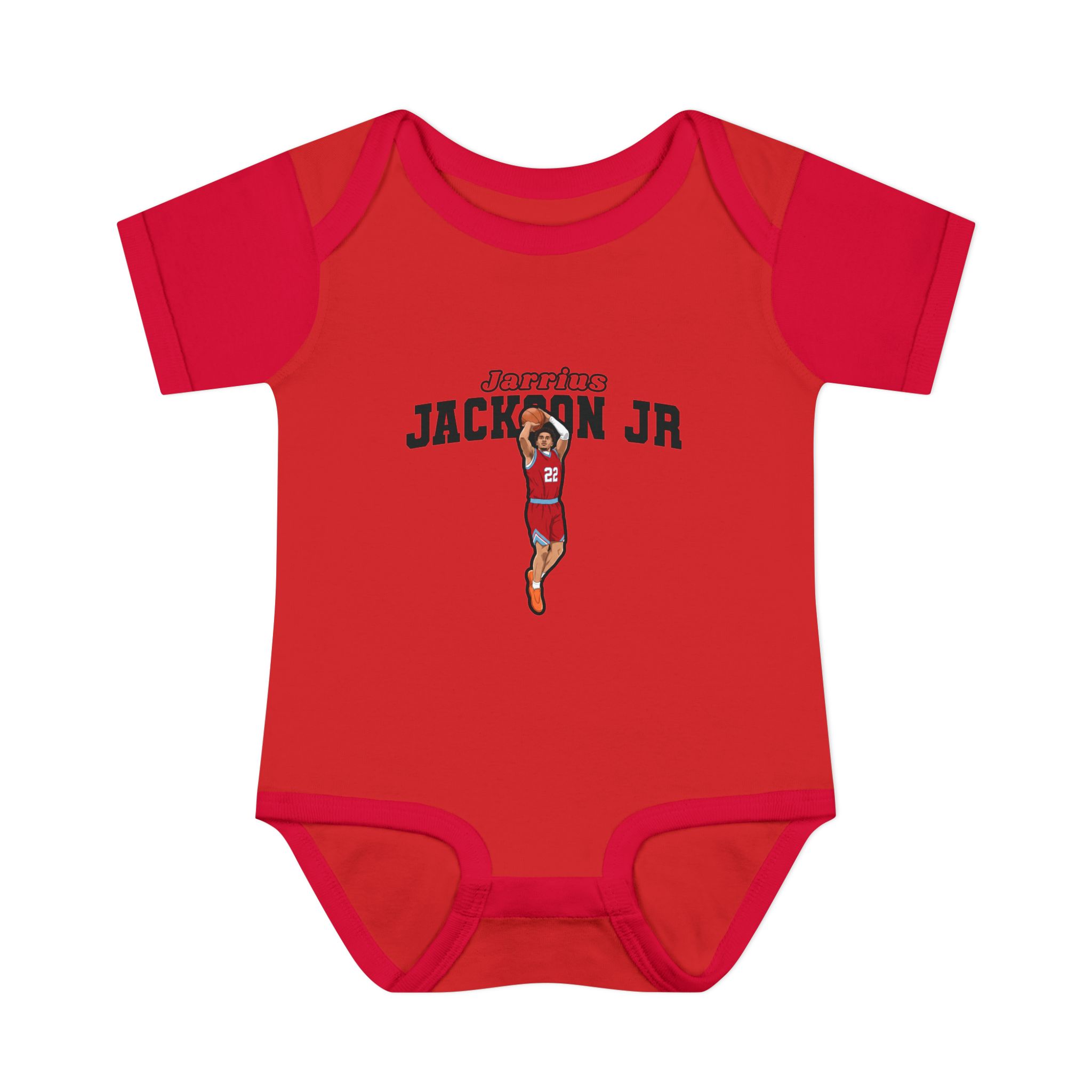 Baby Onesie — character_name_arch in Red