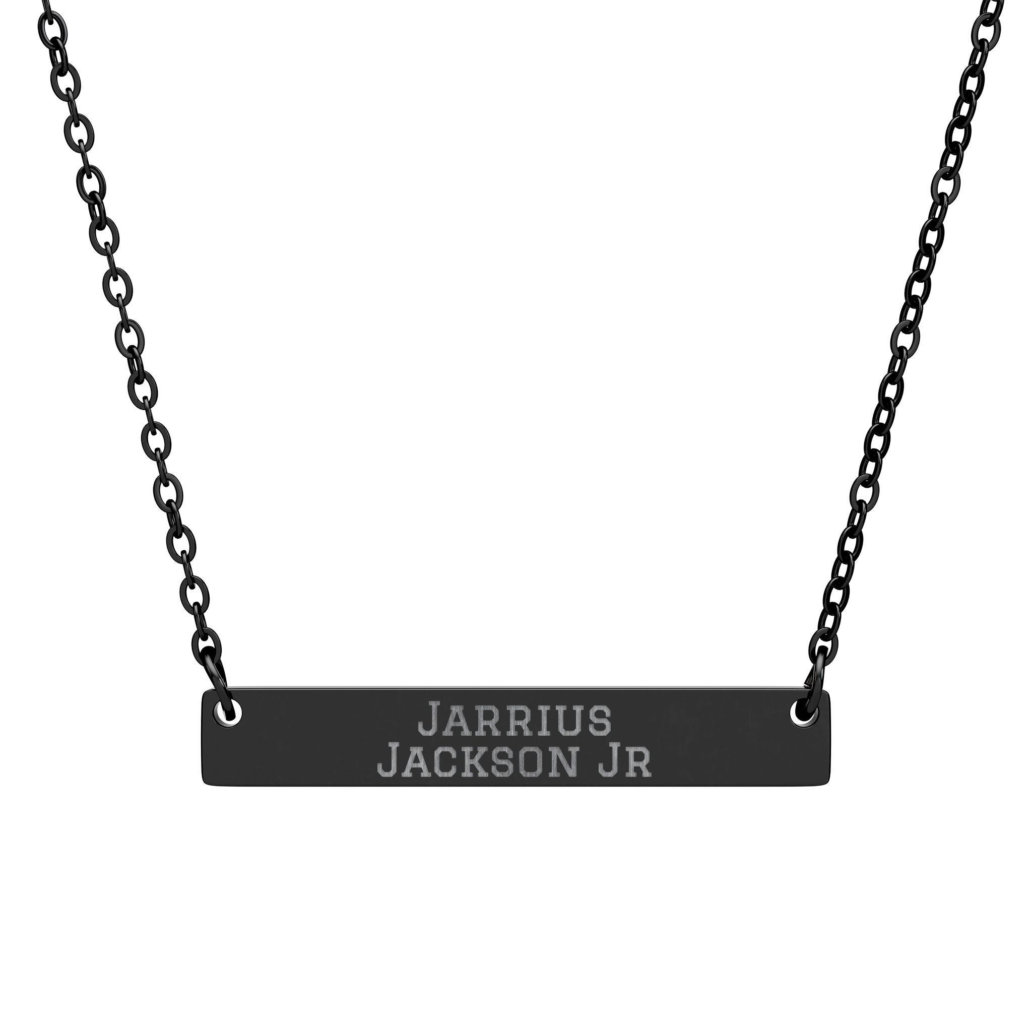 Engraved Bar Necklace — Classic in Black