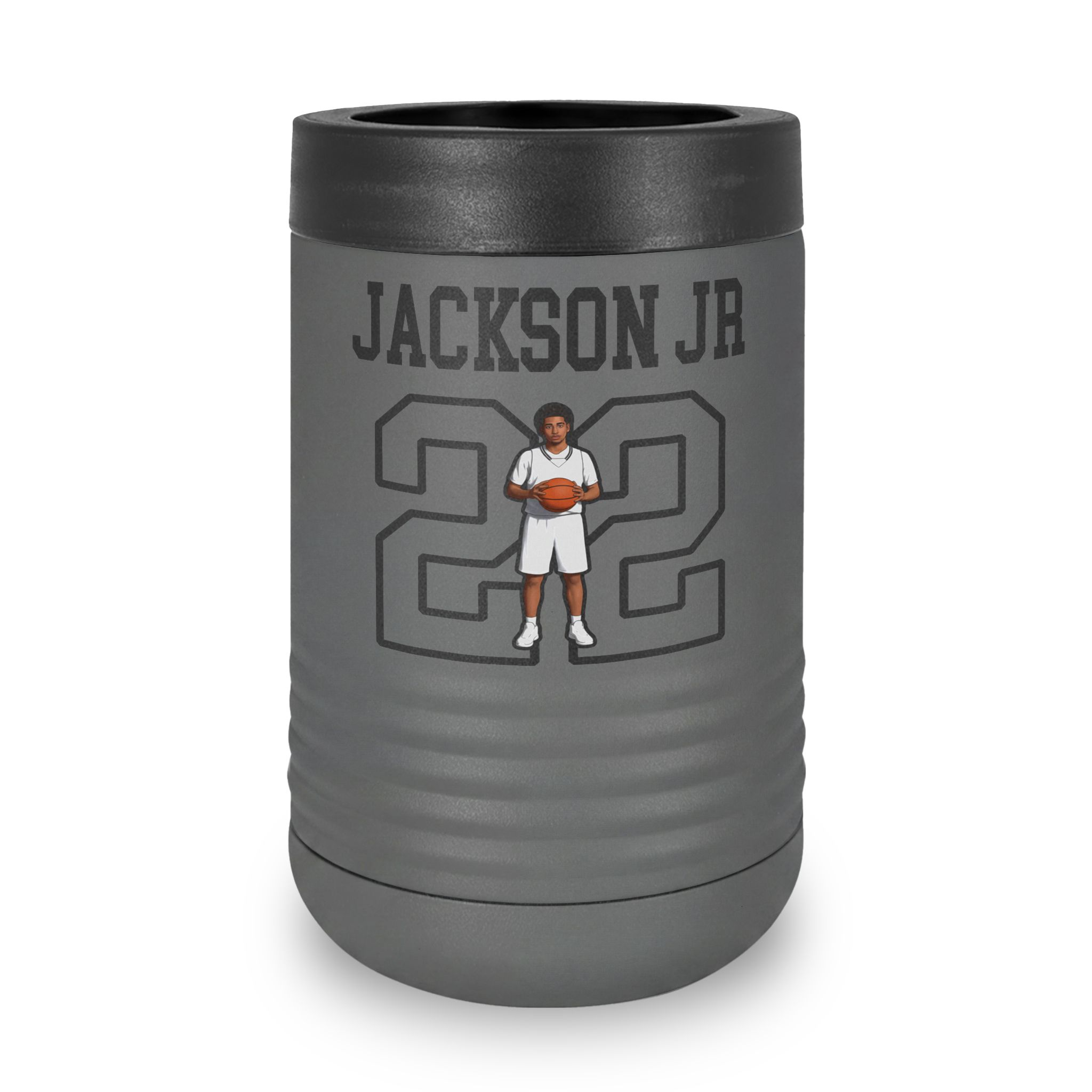 Stainless Can Cooler — character_shirsey in Grey