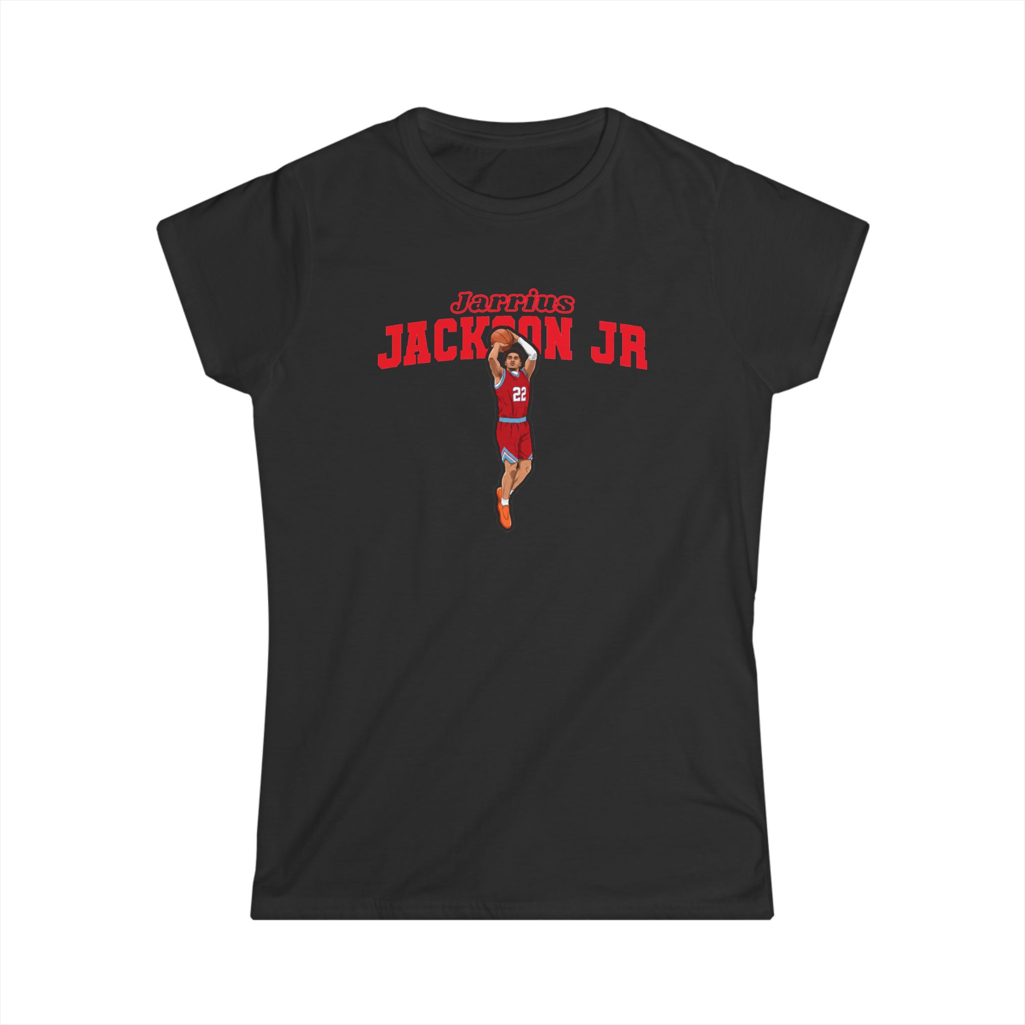 Women's Softstyle Tee — character_name_arch in Black