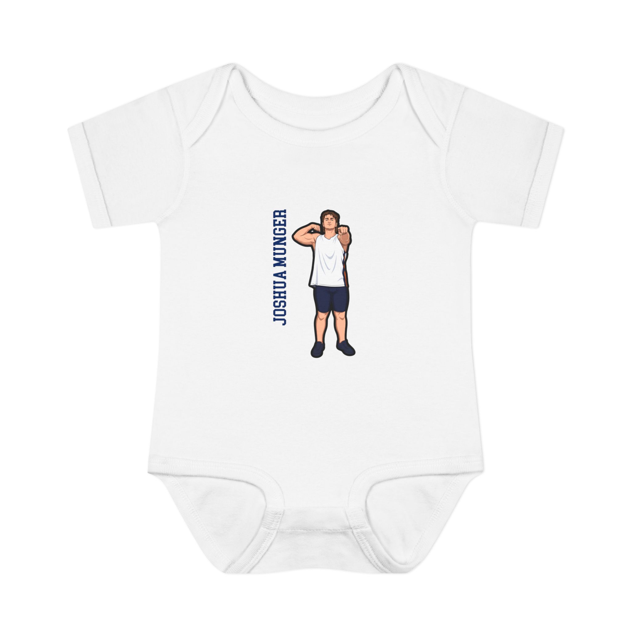 Baby Onesie — character_name_vertical in White