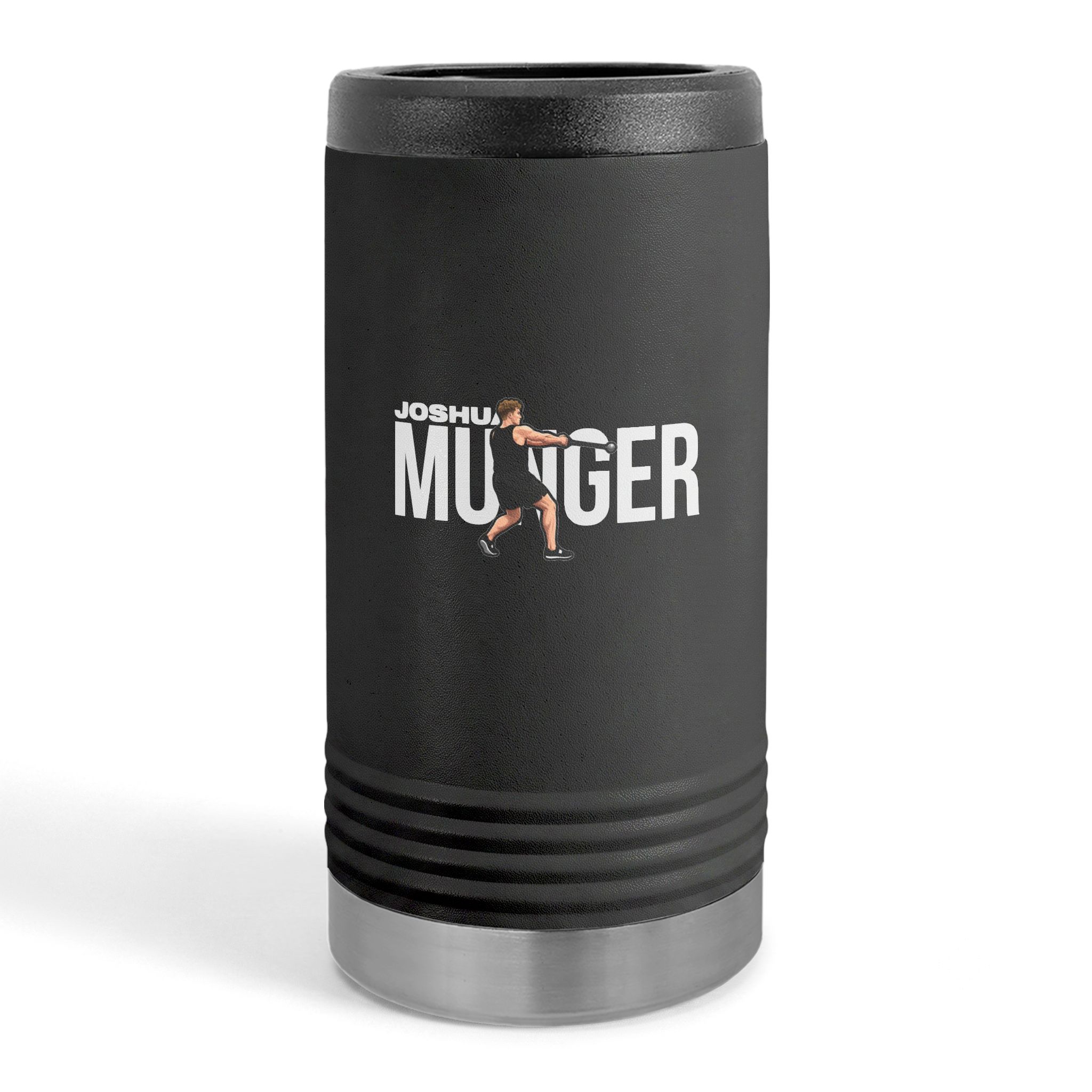 Slim Stainless Can Cooler — character_player_name in Black