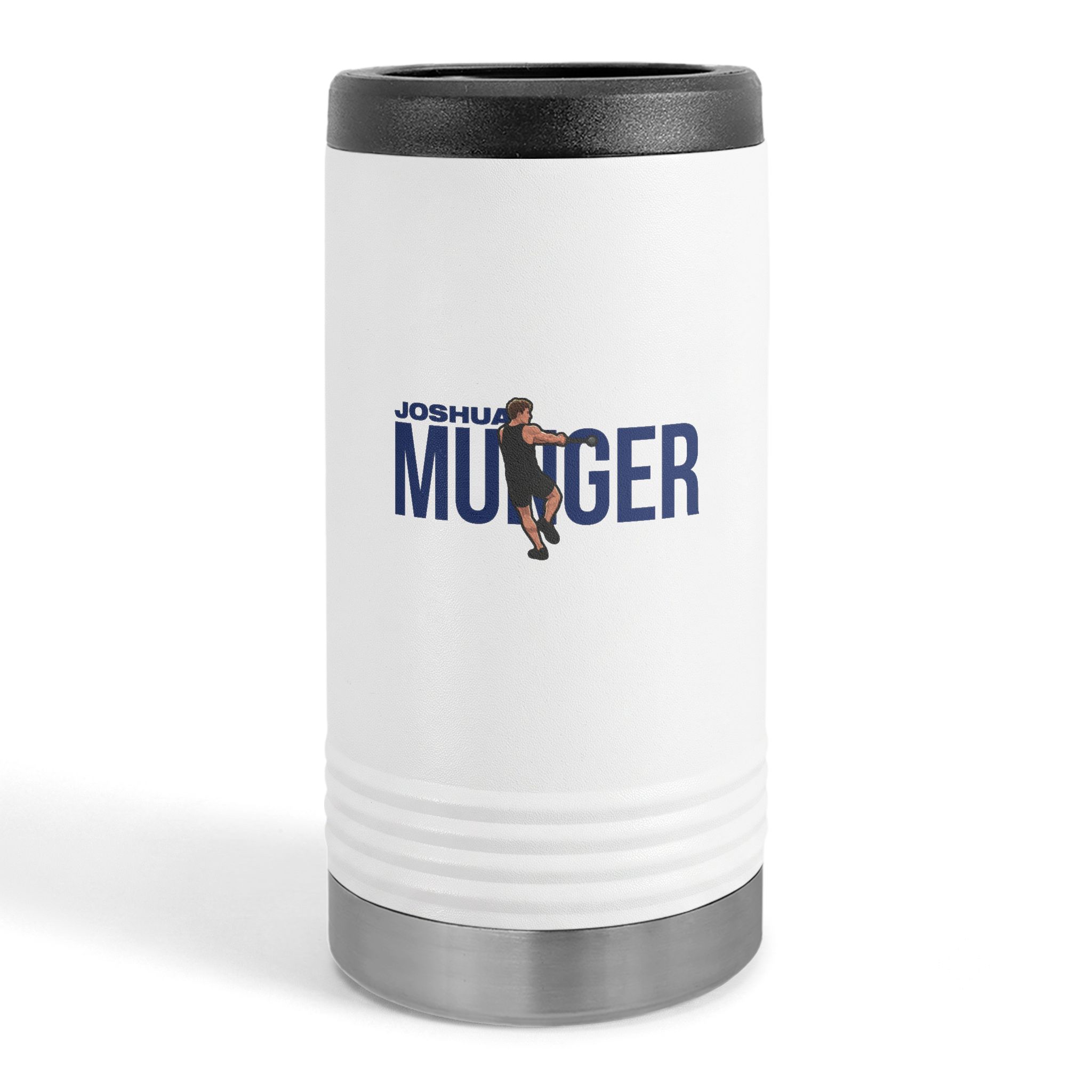 Slim Stainless Can Cooler — character_player_name in White