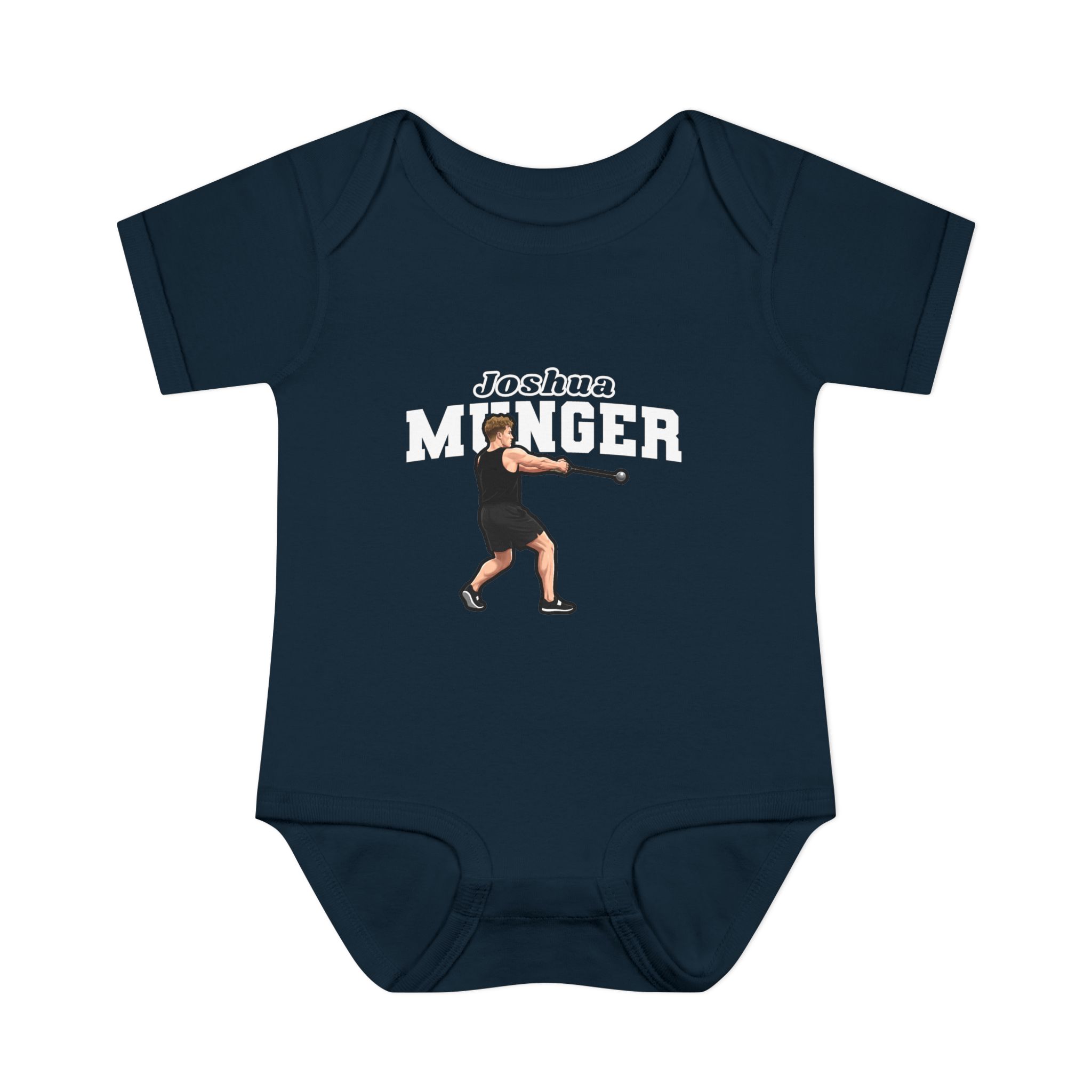 Baby Onesie — character_name_arch in Navy