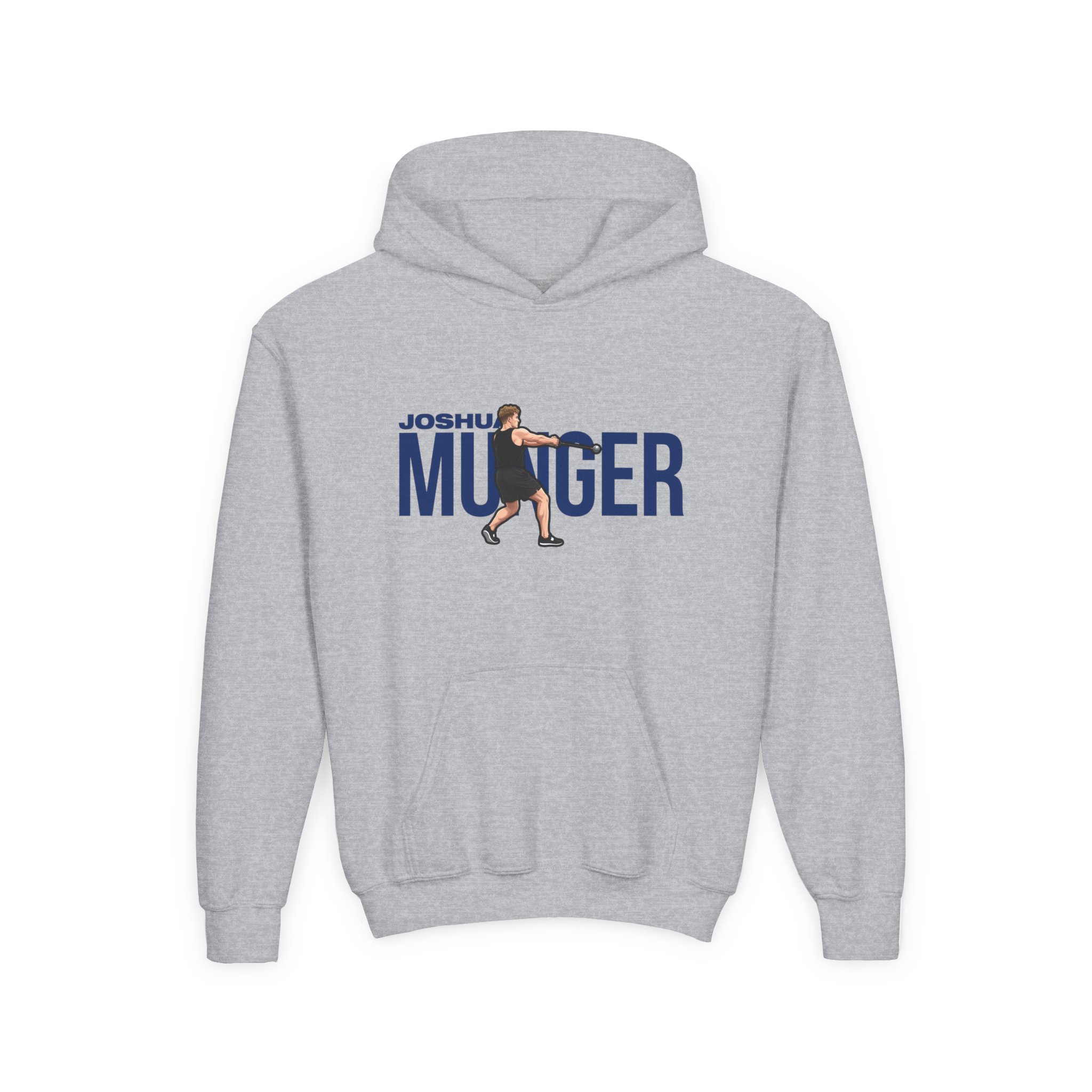 Youth Hoodie — character_player_name in Grey