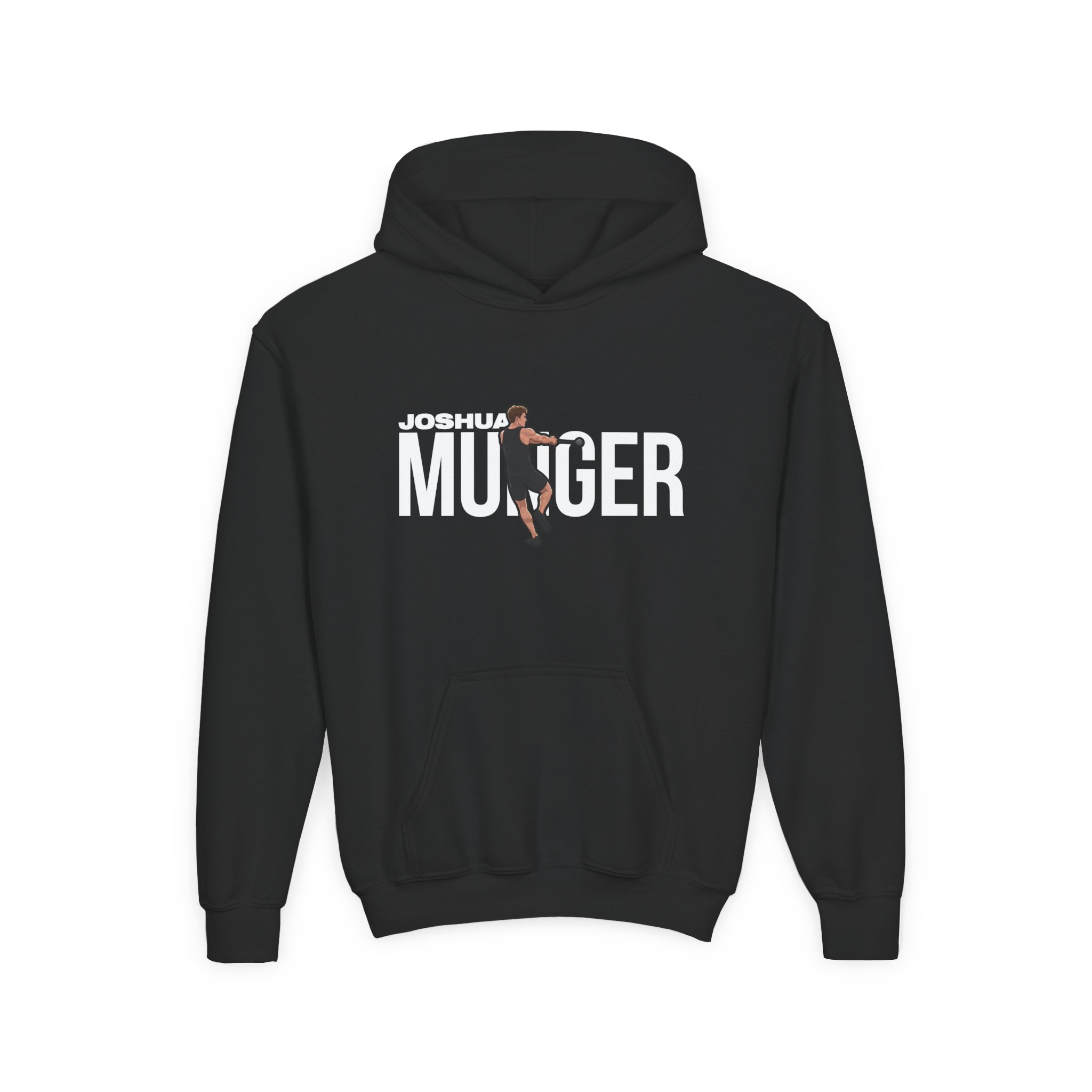 Youth Hoodie — character_player_name in Black