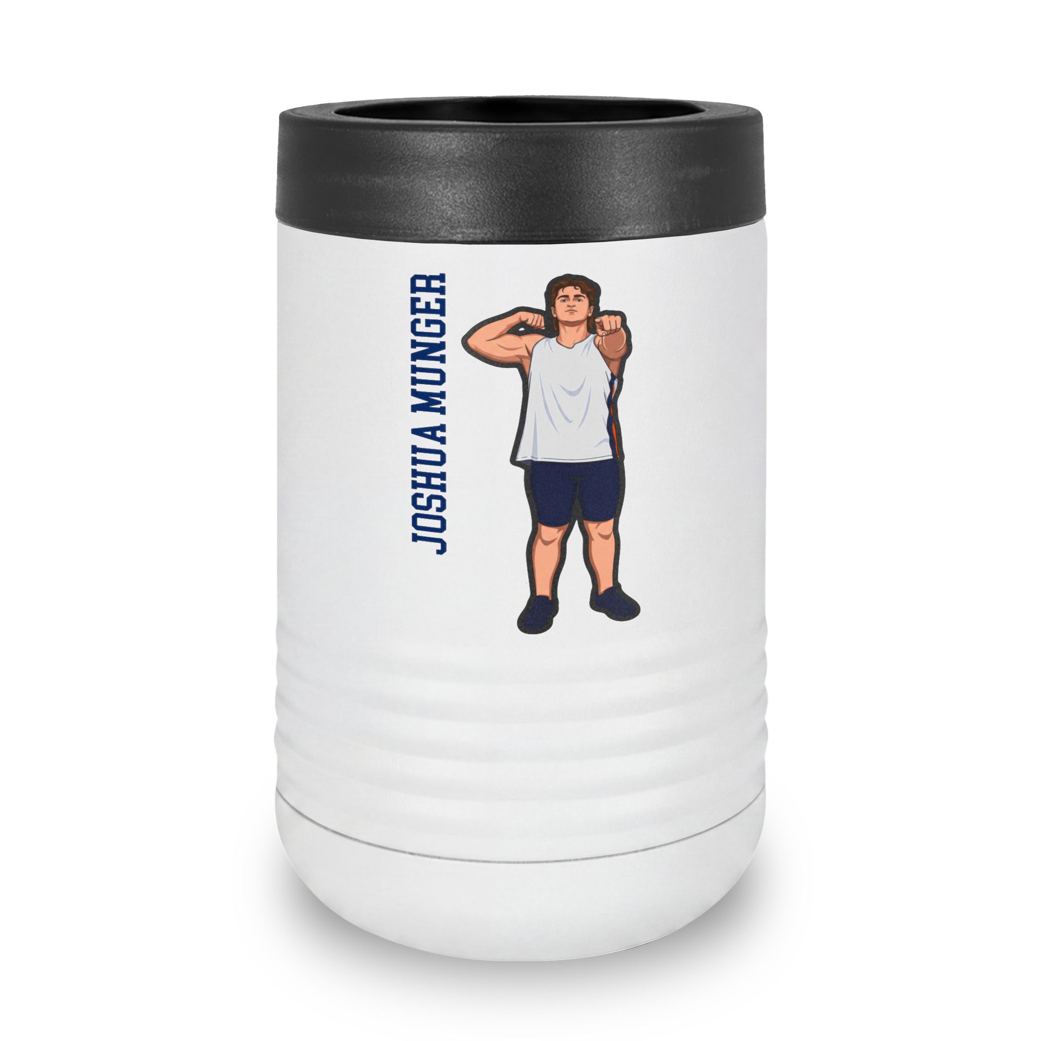 Stainless Can Cooler — character_name_vertical in White