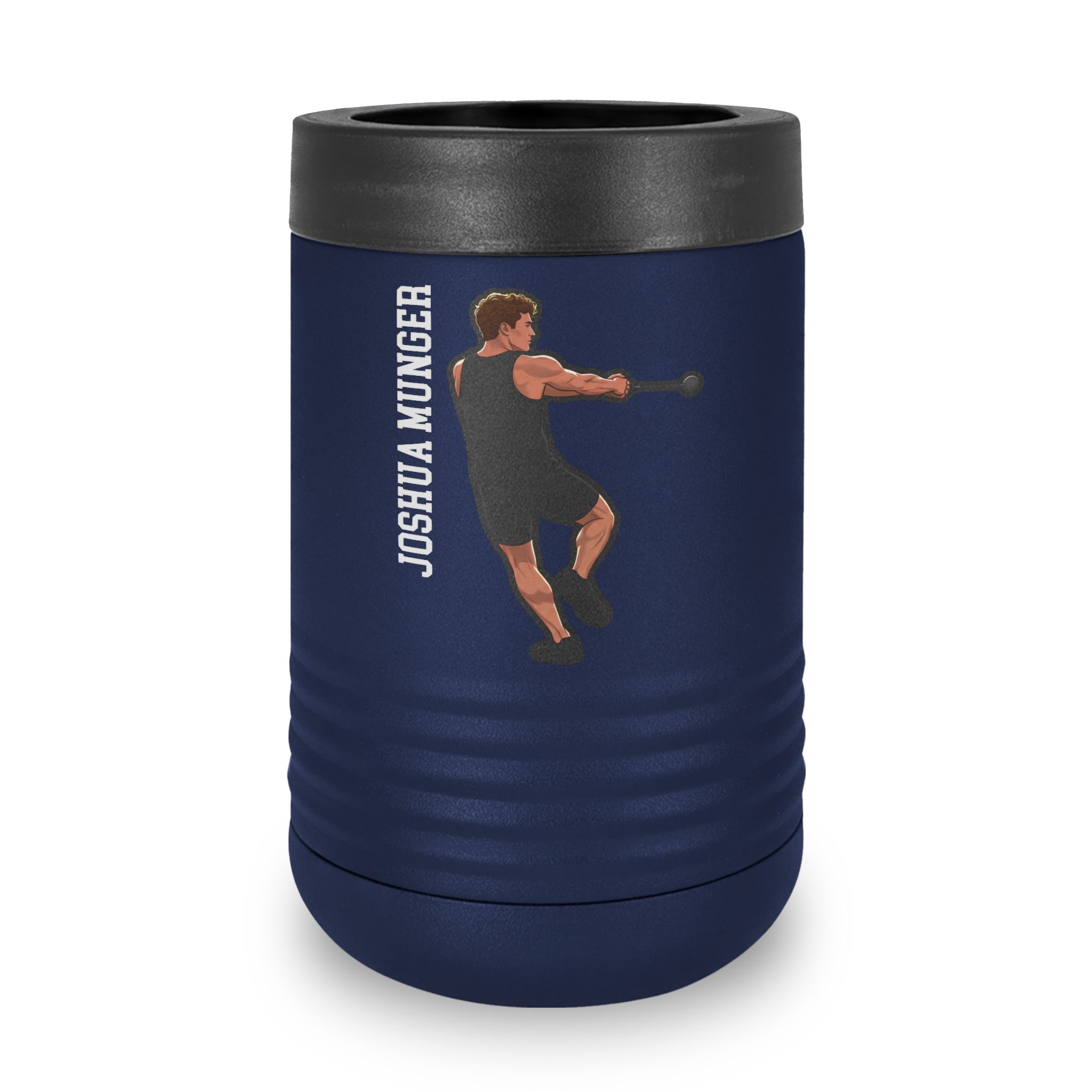 Stainless Can Cooler — character_name_vertical in Navy