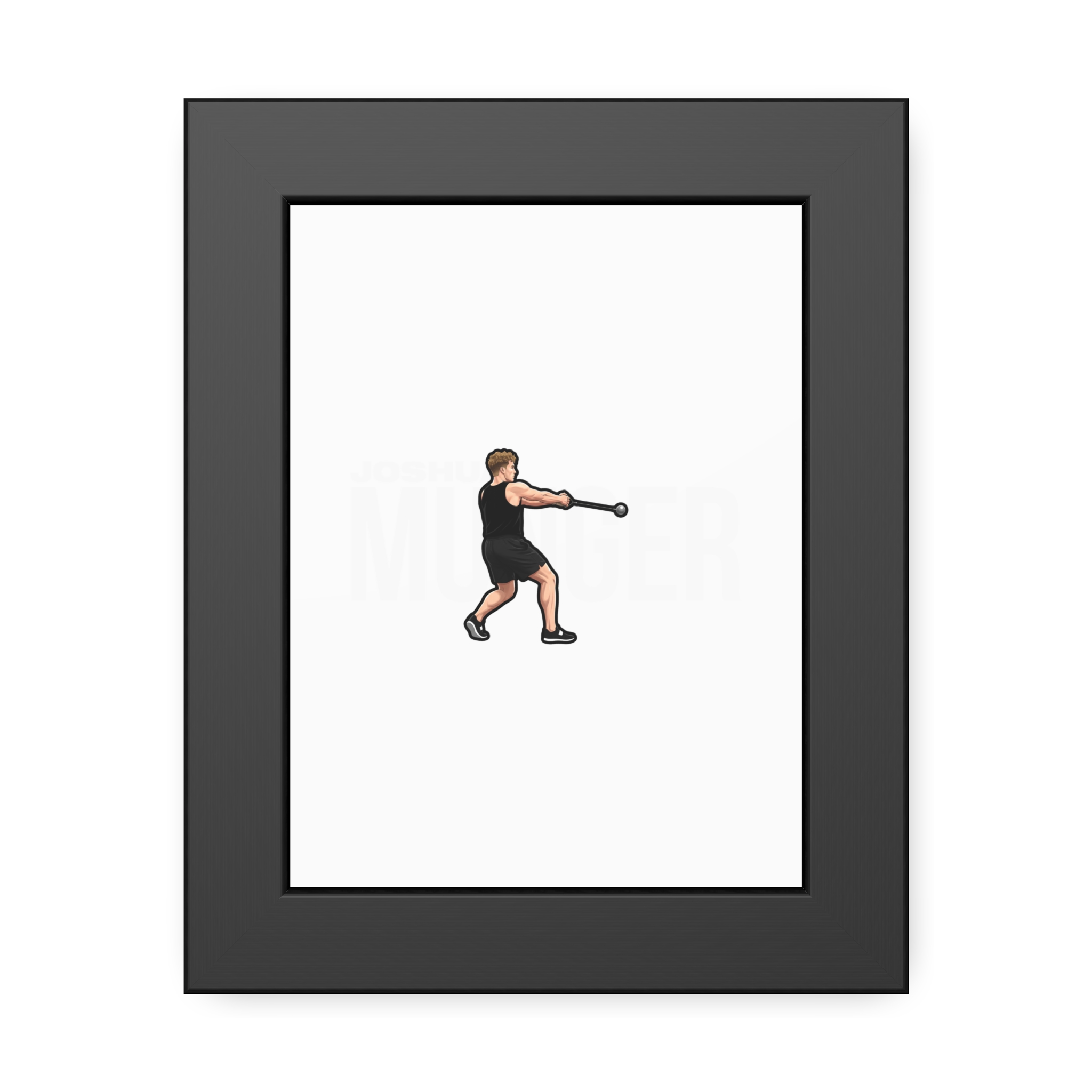 Framed Poster — character_player_name in Black