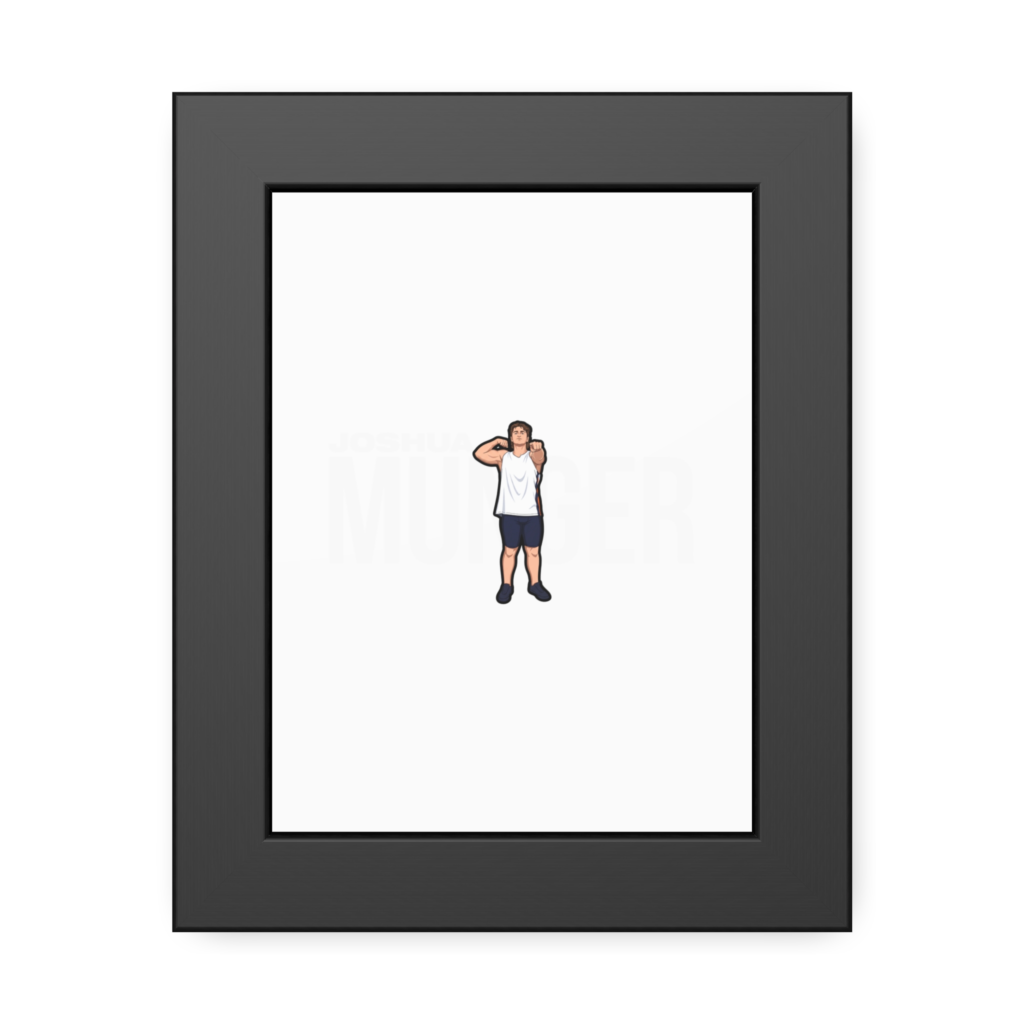 Framed Poster — character_player_name in Black