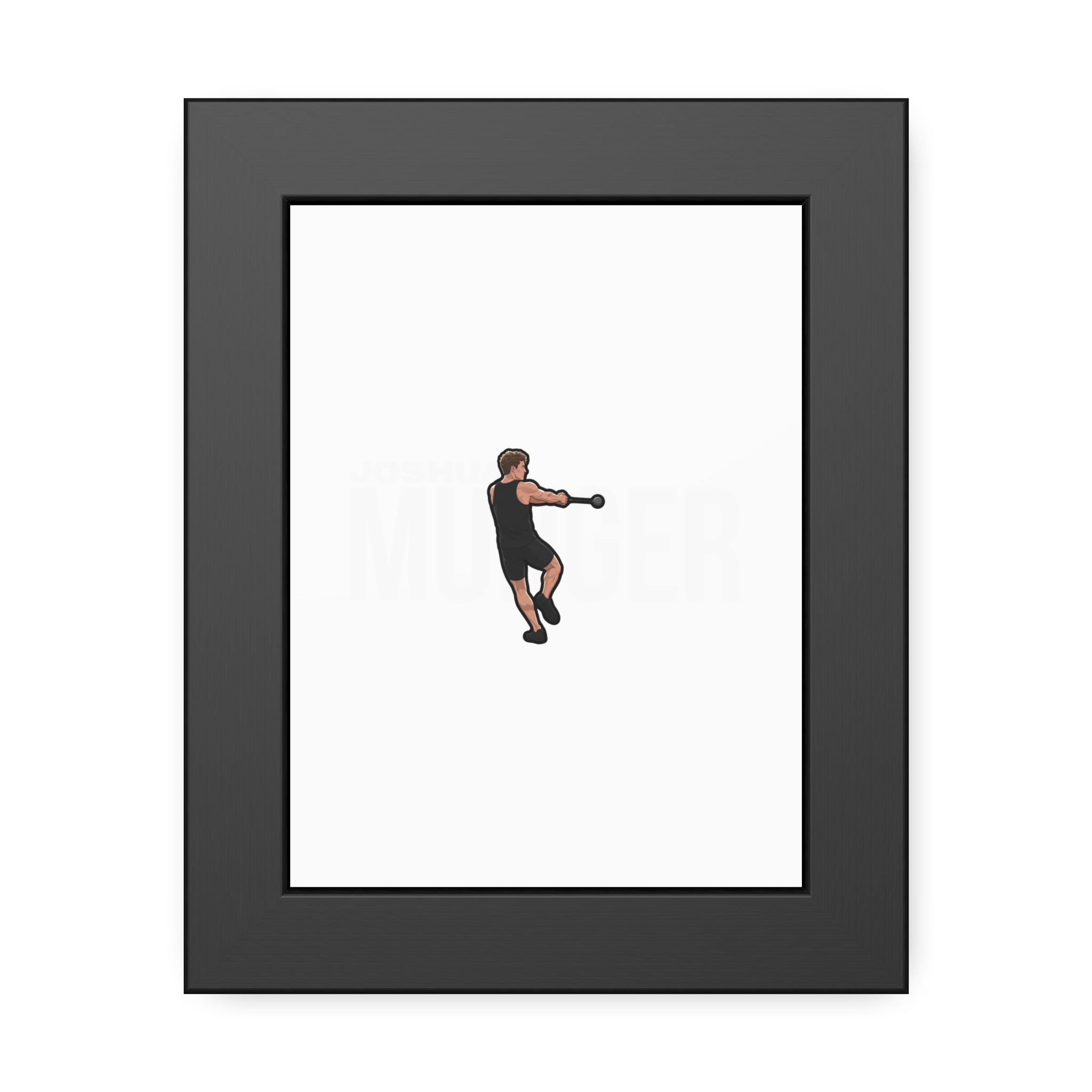 Framed Poster — character_player_name in Black