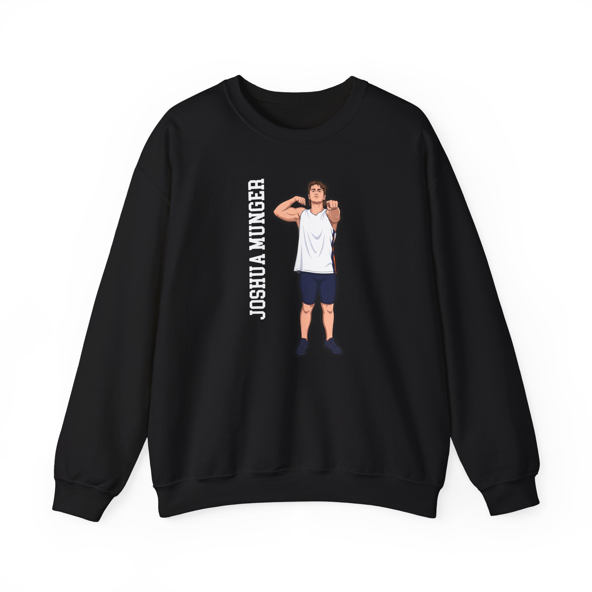 Crewneck Sweatshirt — character_name_vertical in Black