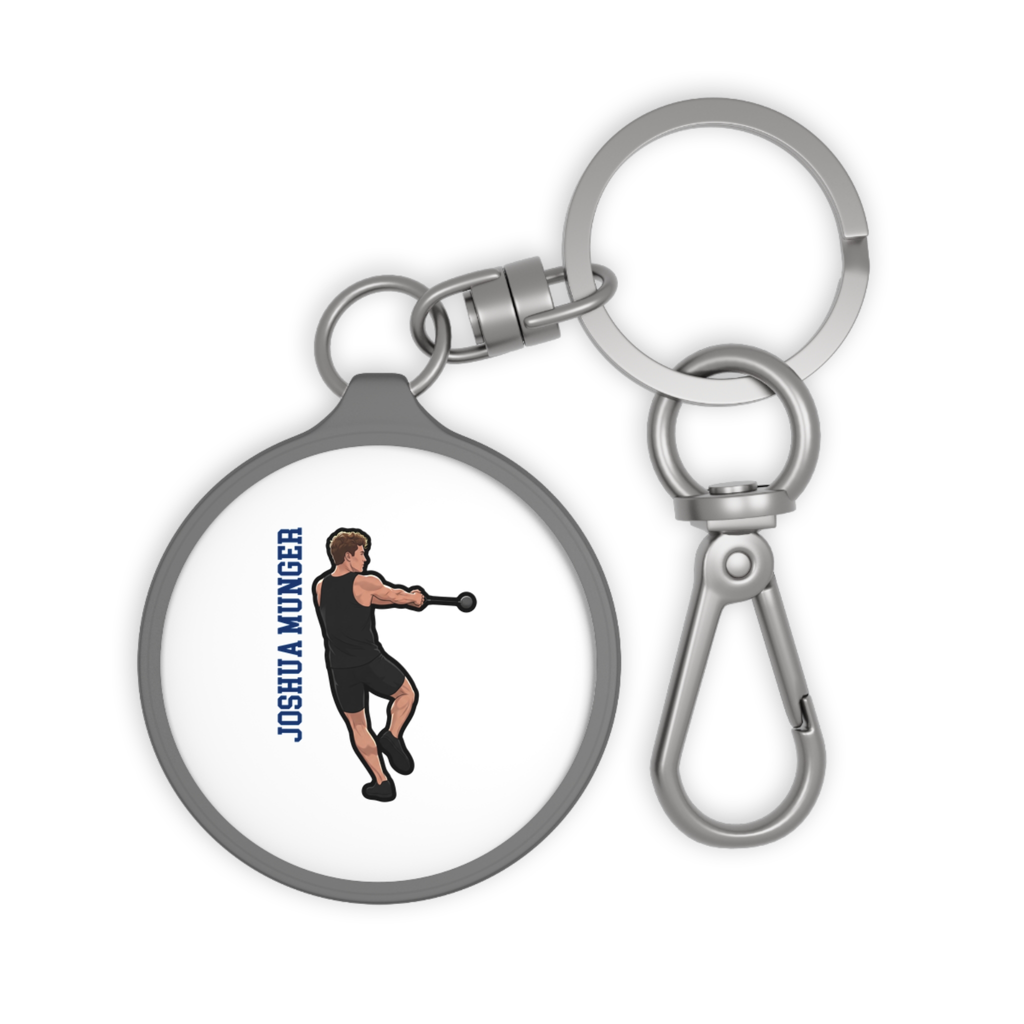 Keychain — character_name_vertical in Grey