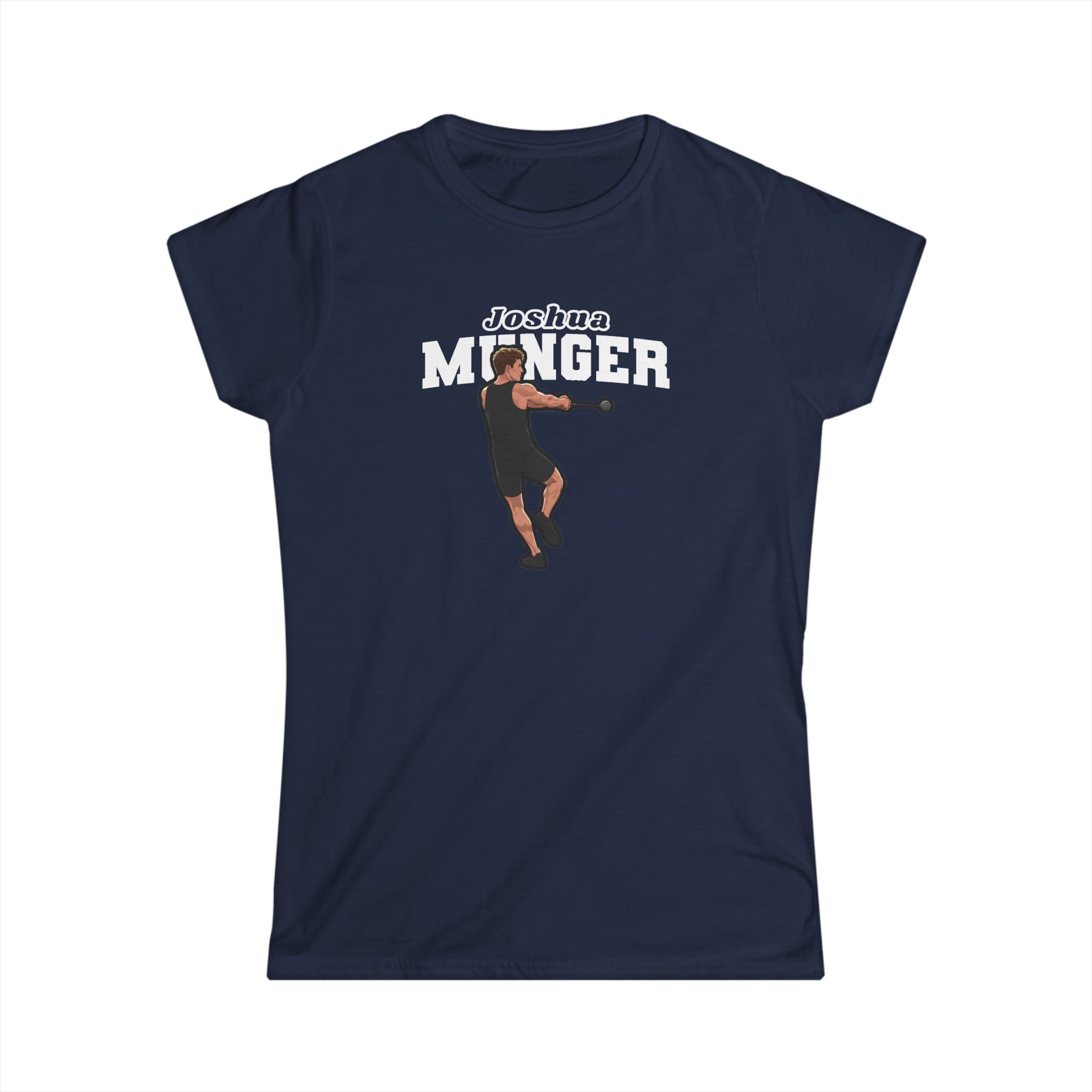 Women's Softstyle Tee — character_name_arch in Navy