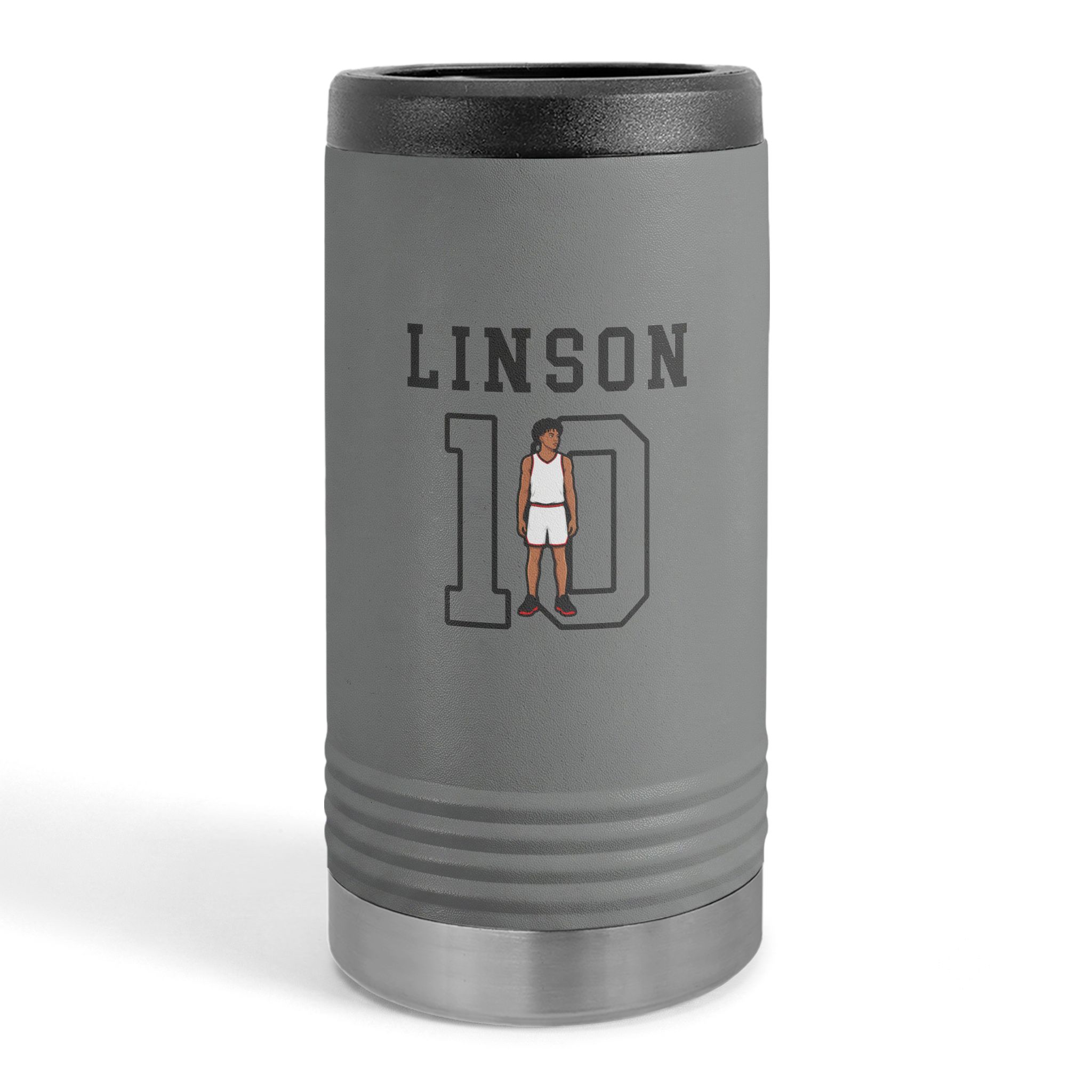 Slim Stainless Can Cooler — character_shirsey in Grey