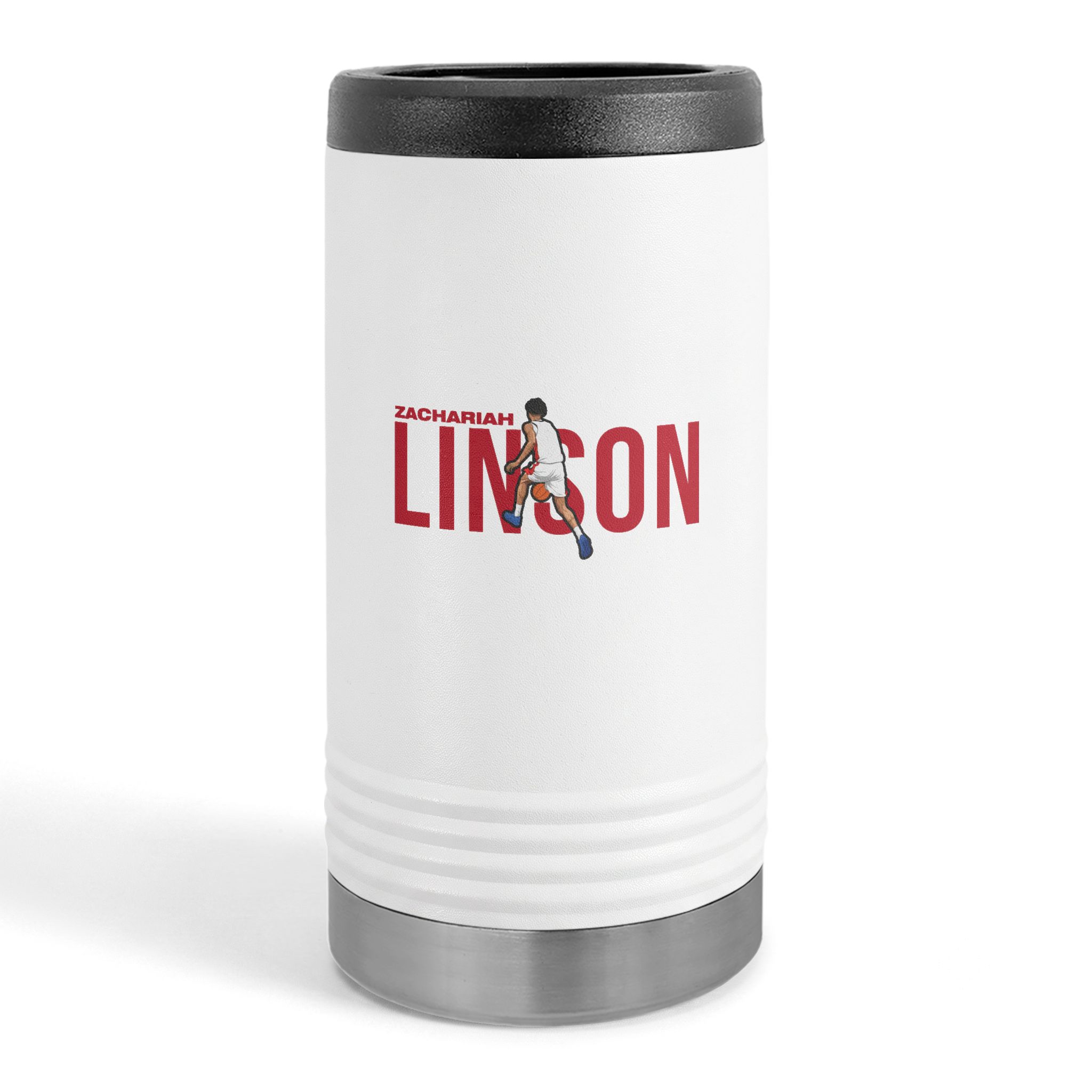 Slim Stainless Can Cooler — character_player_name in White