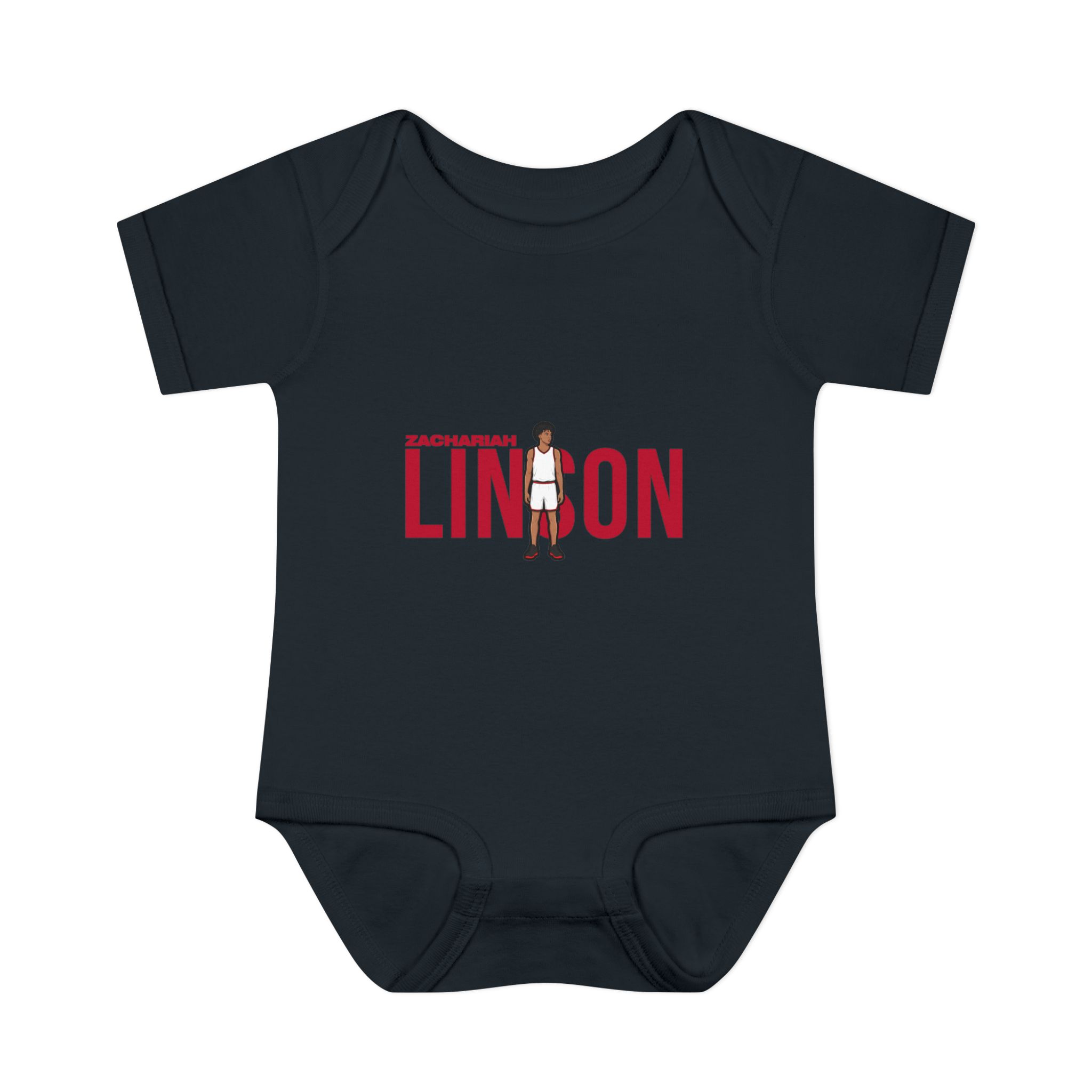 Baby Onesie — character_player_name in Black