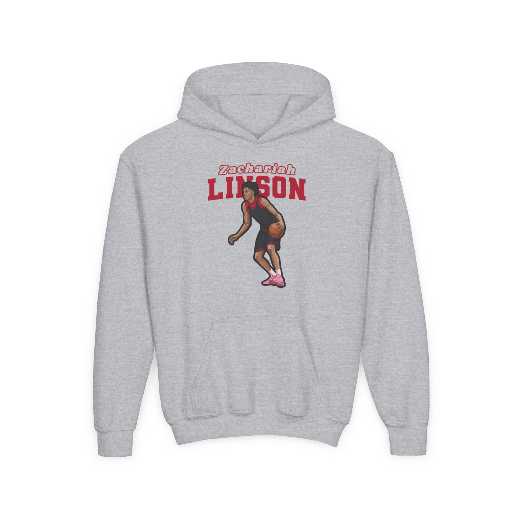 Youth Hoodie — character_name_arch in Grey